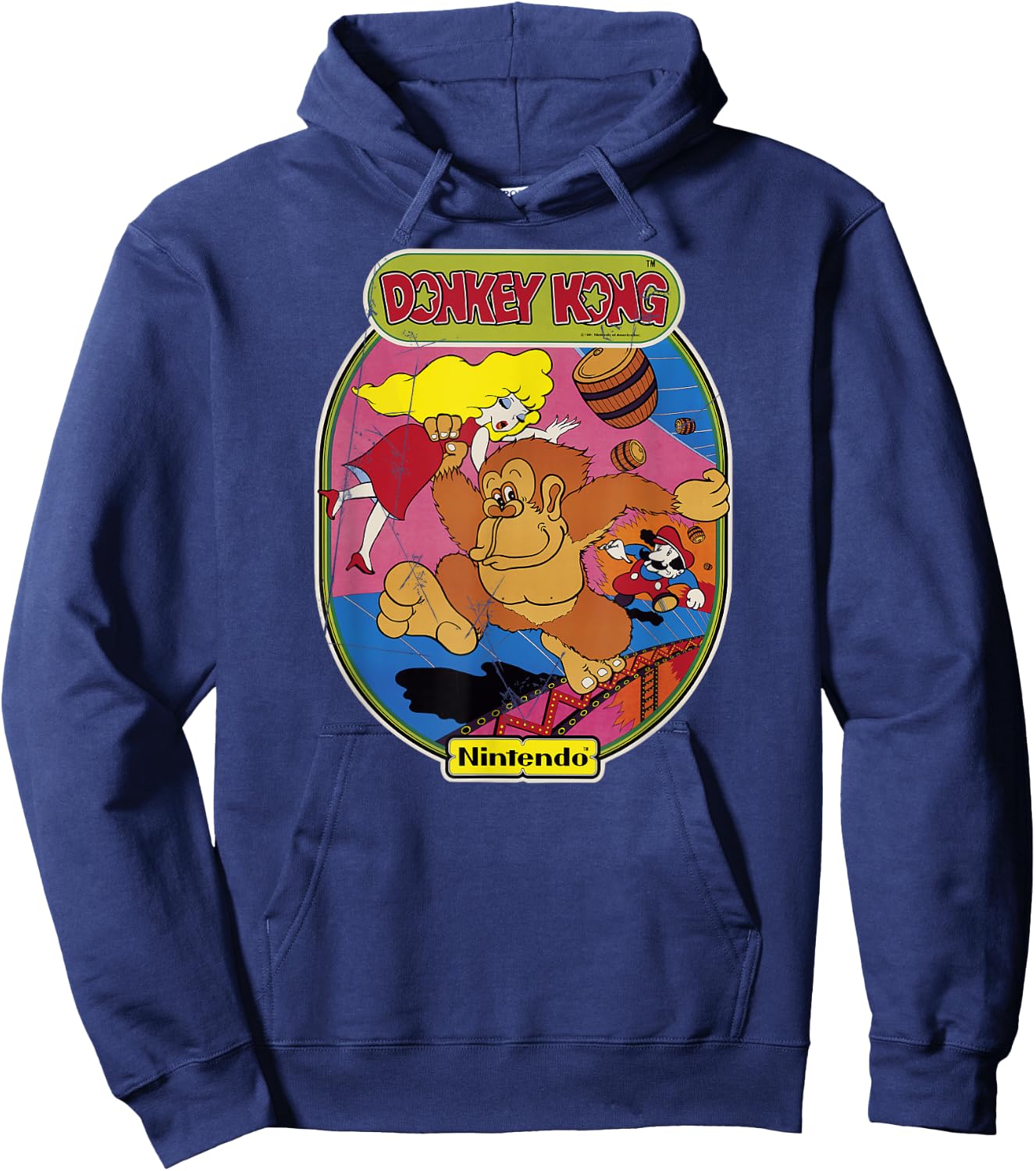 Nintendo Donkey Kong Mario Retro Art Graphic Hoodie - Hoodie | Navy