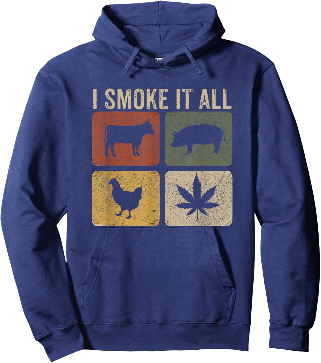I Smoke It All Funny BBQ Grilling Pitmaster Hoodie - Hoodie | Navy