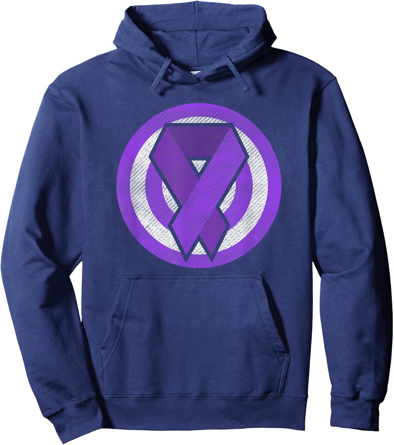 Epilepsy Awareness Purple Ribbon Super Hero Hoodie - Hoodie | Navy