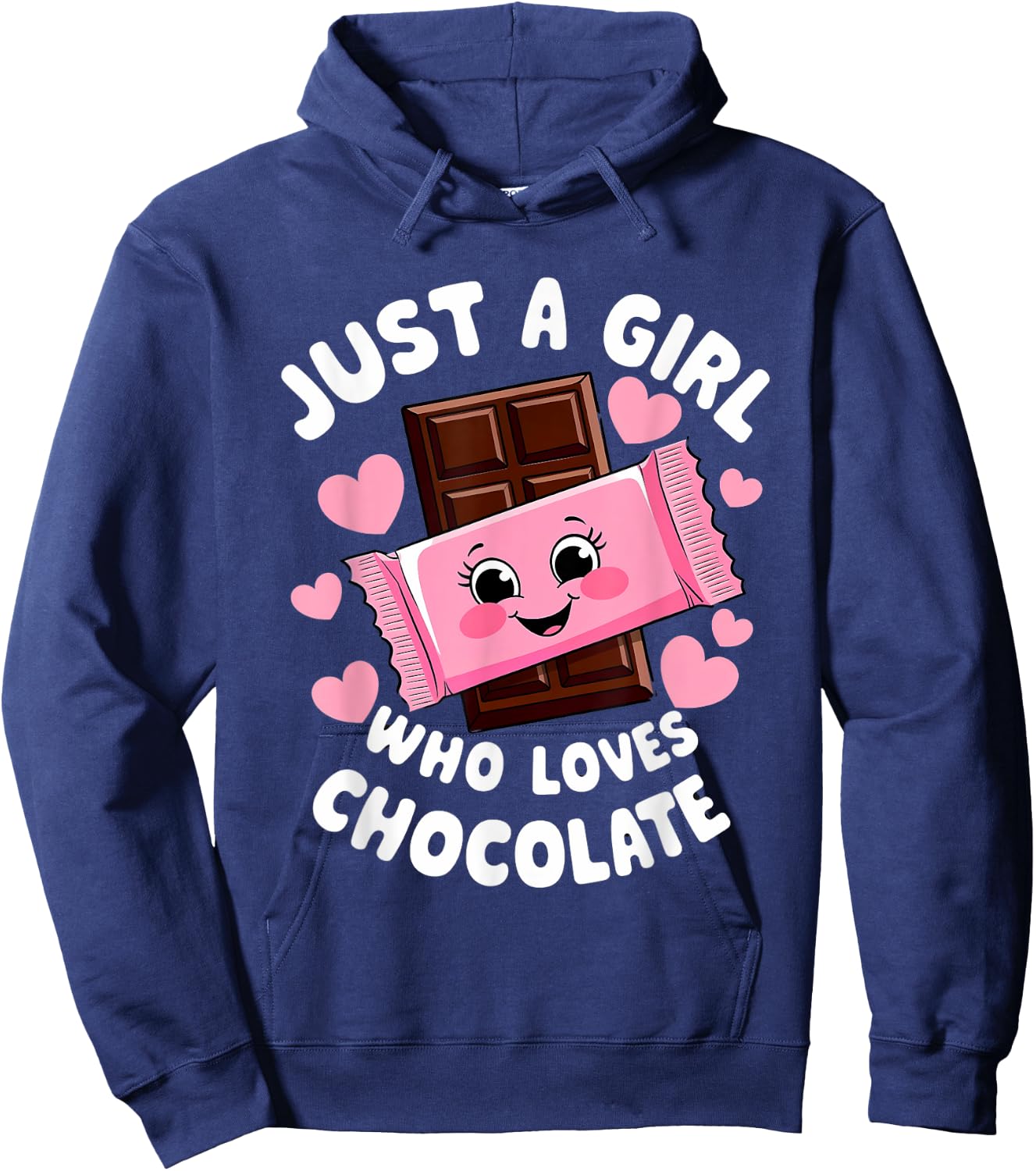 Just a Girl Who Loves Chocolate Cute Humor Hoodie - Hoodie | Navy