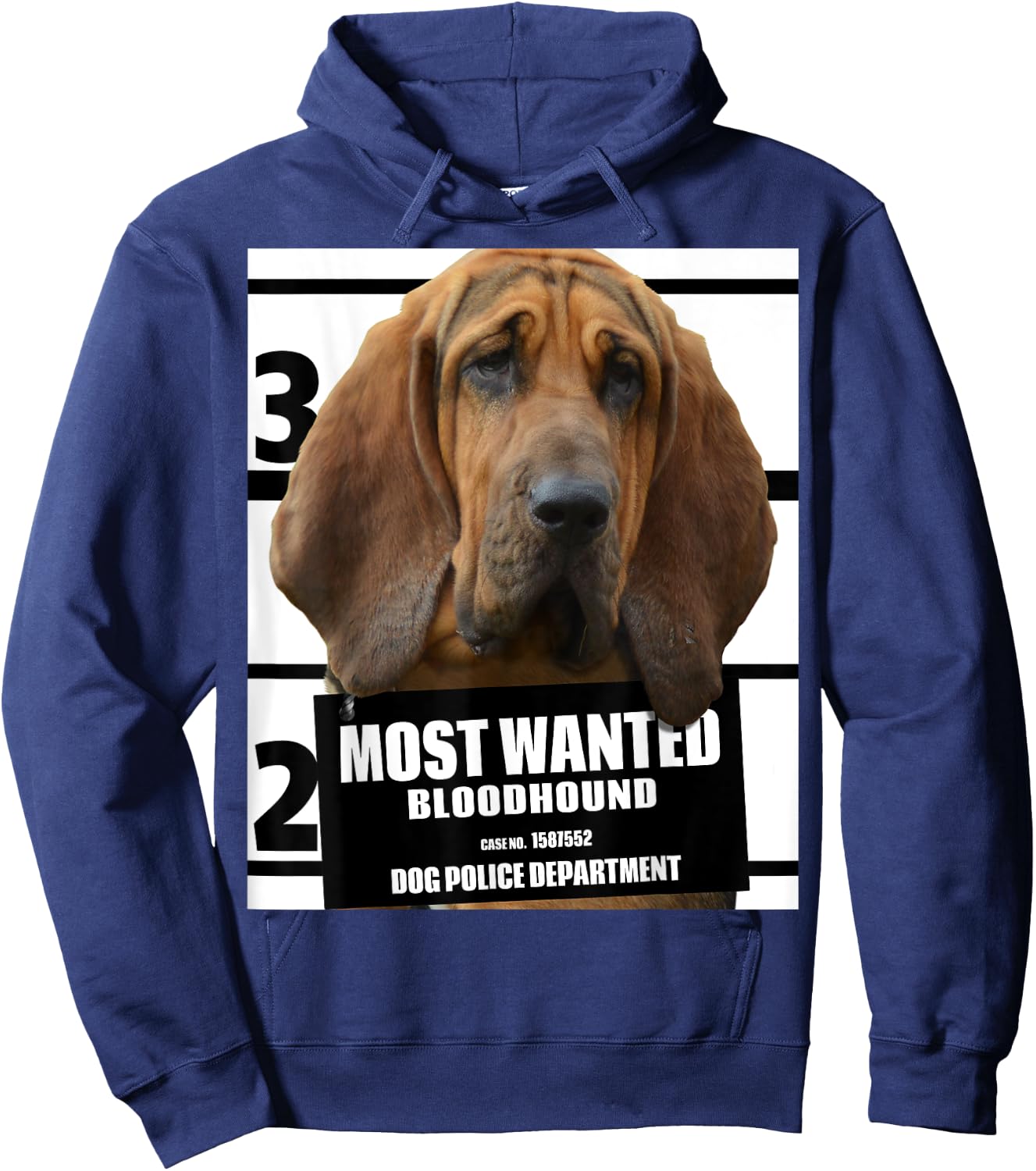 Most Wanted Bloodhound B - Blood Hound Dog Hoodie - Hoodie | Navy