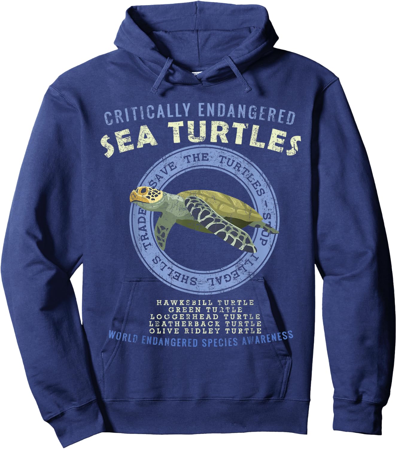 Save The Sea Turtles Hoodie - Hoodie | Navy
