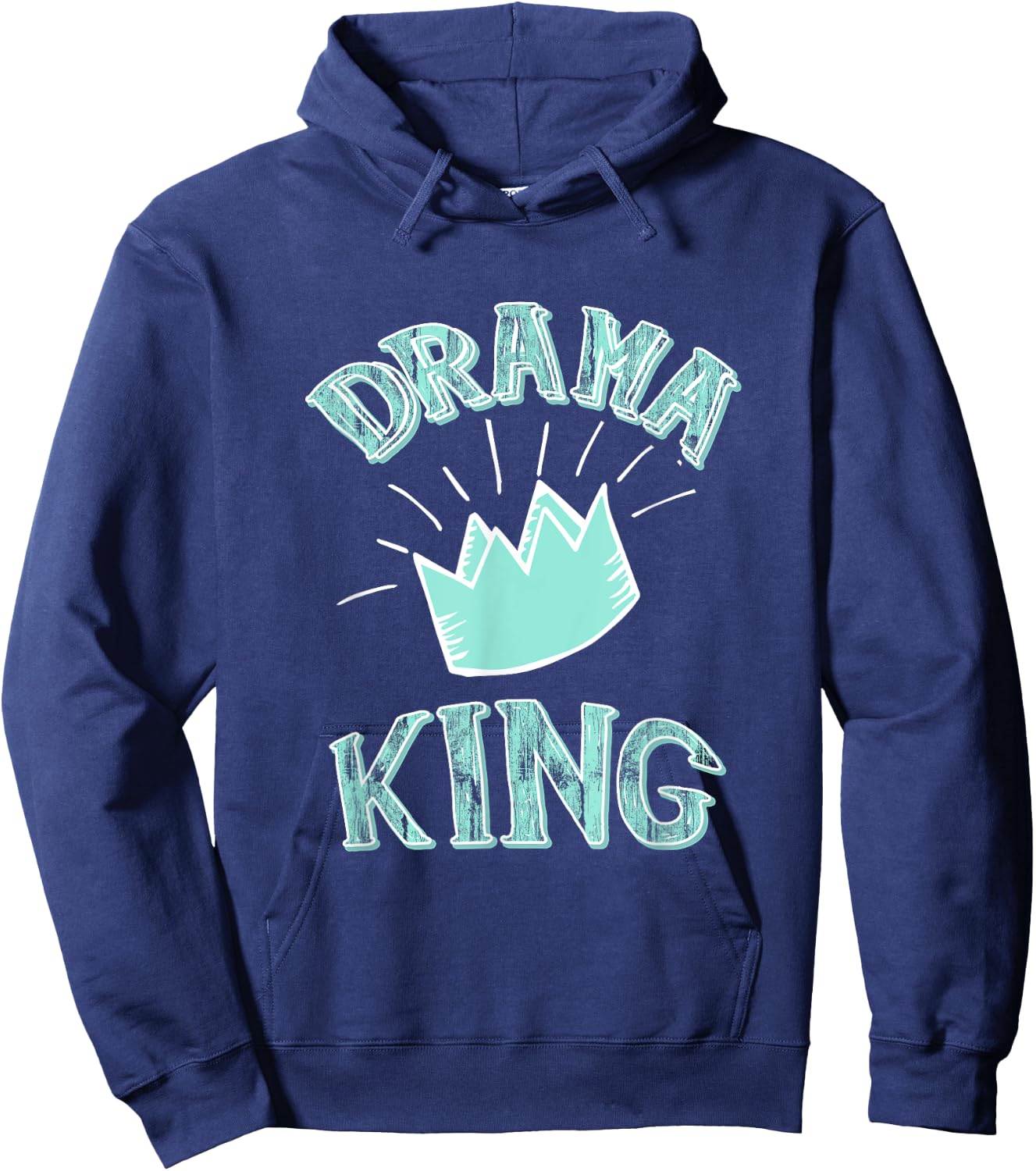 Funny Drama King Men Boys Hoodie - Hoodie | Navy