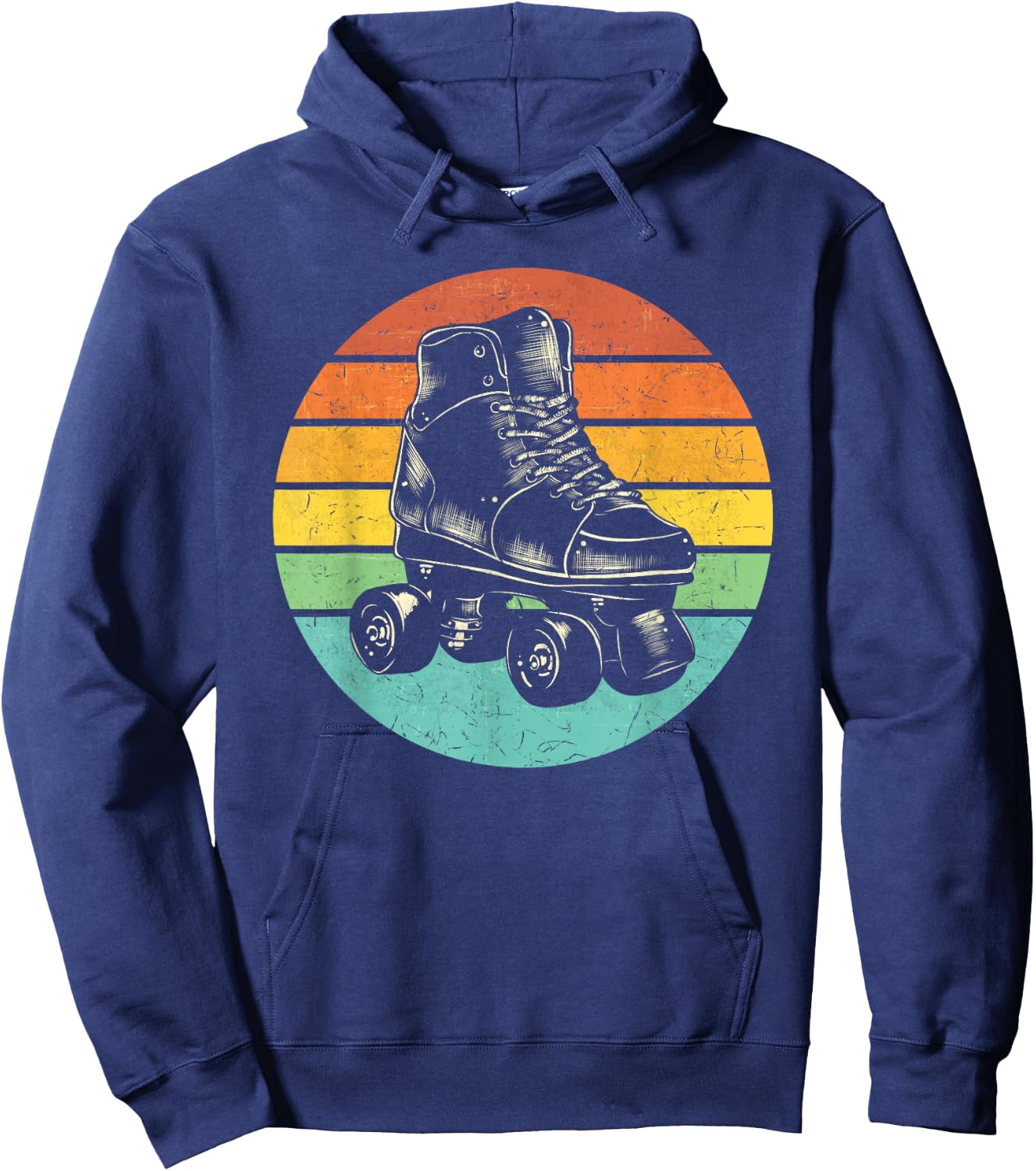 Roller Skate Vintage Style 70s and 80s Skating Hoodie - Hoodie | Navy