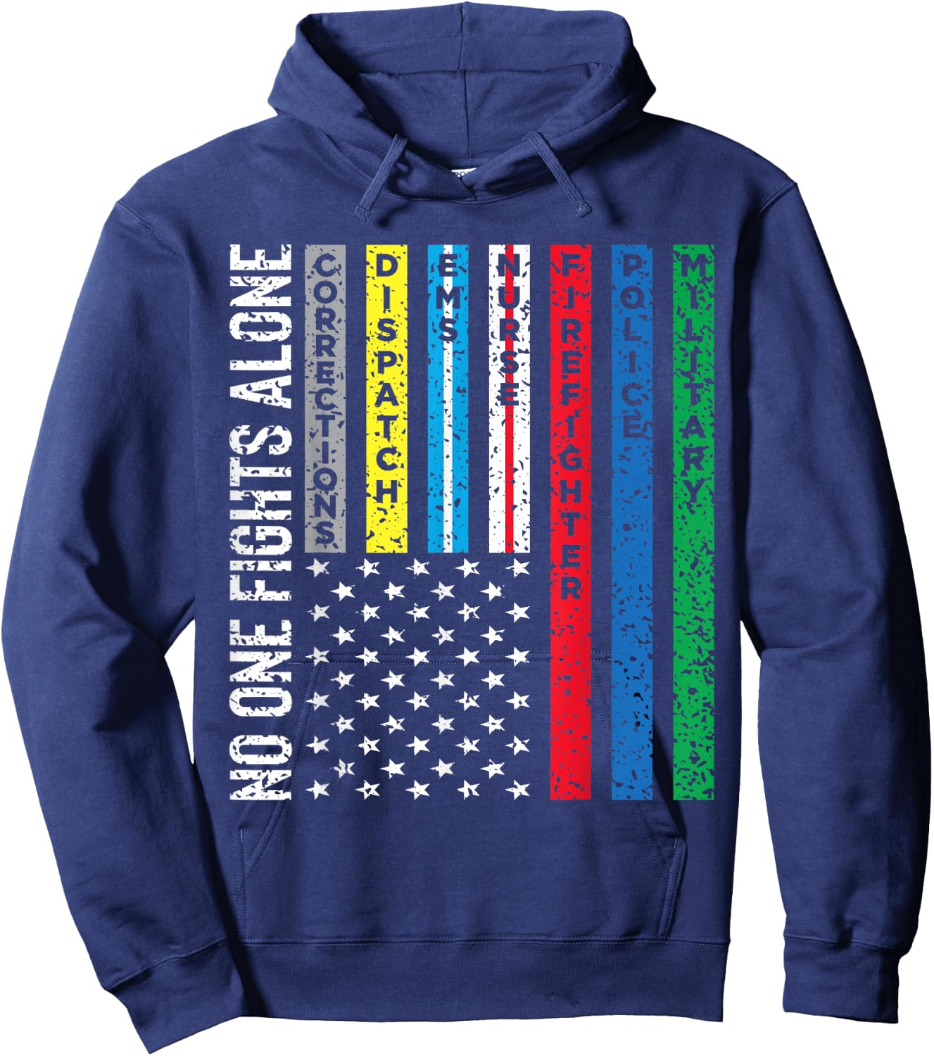 No One Fights Alone First Responders Hoodie - Hoodie | Navy