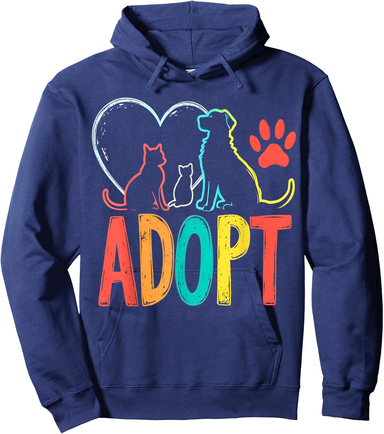 Adopt Animal Rescue Hoodie - Hoodie | Navy