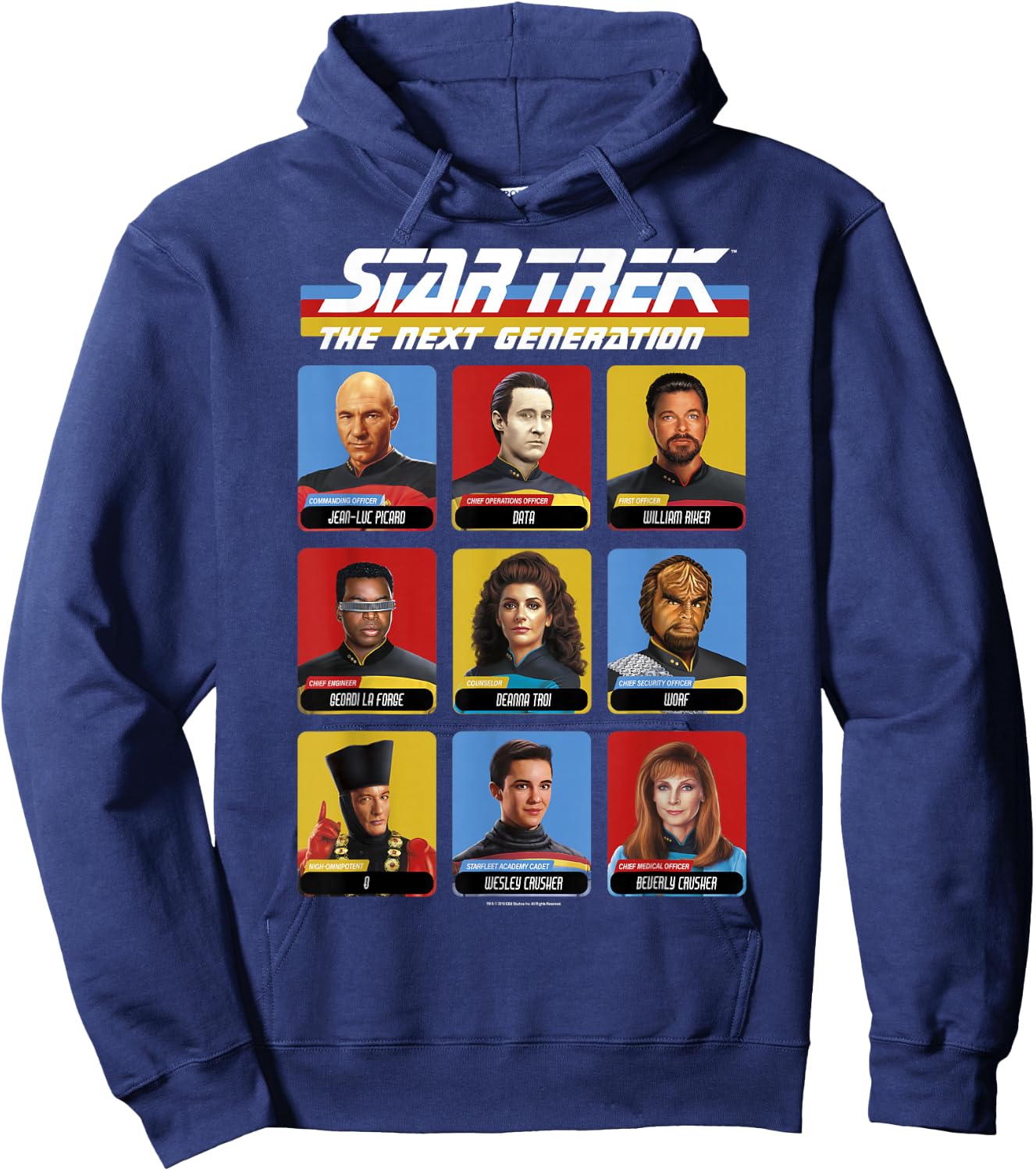 Star Trek Next Generation 9 Cast Members Hoodie - Hoodie | Navy