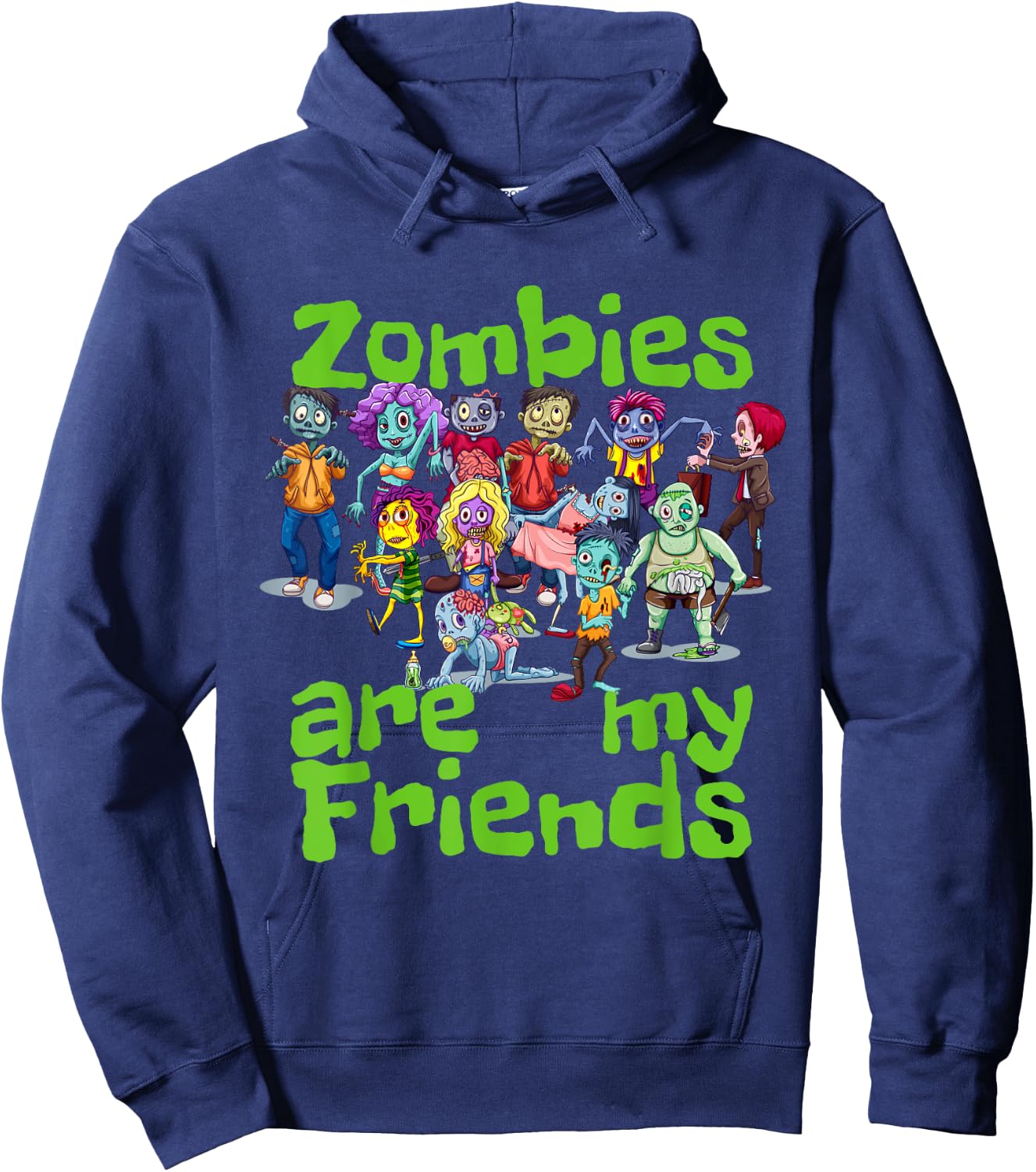 Original Zombies Are My Friends Halloween Hoodie - Hoodie | Navy