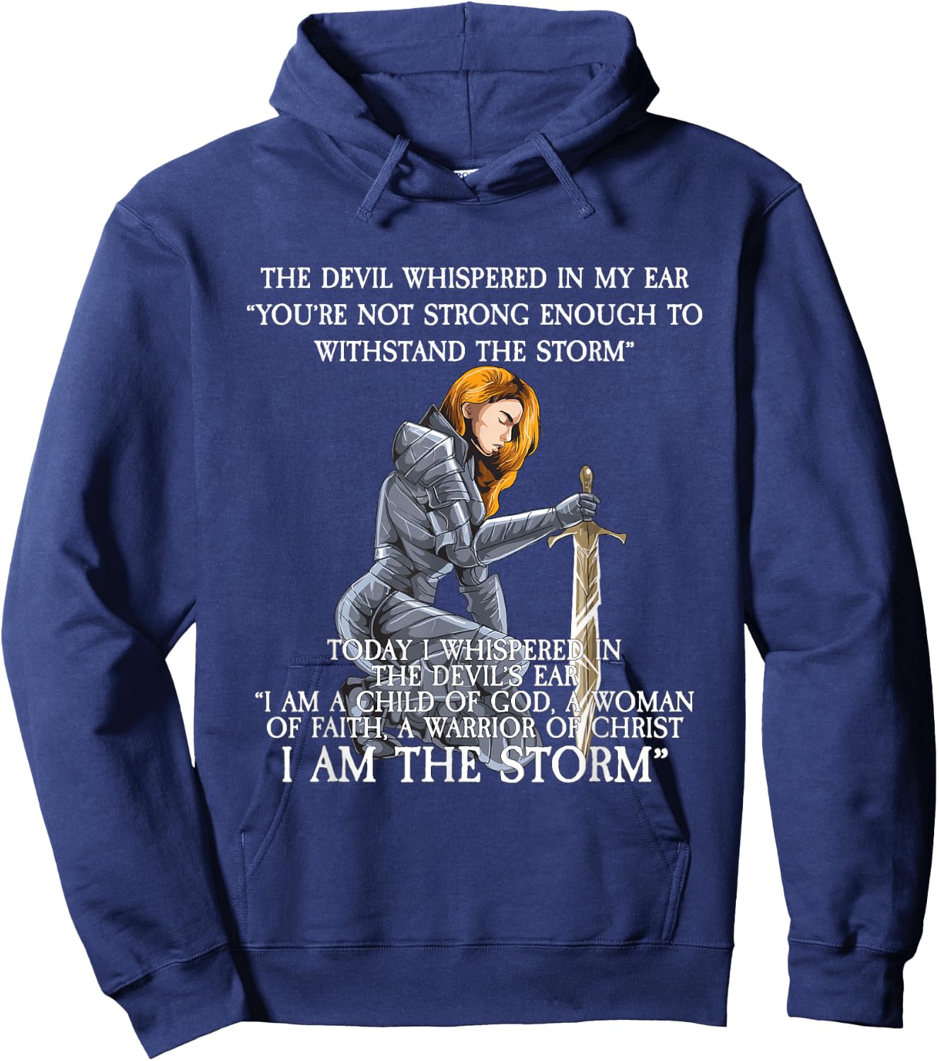 The Devil Whispered In My Ear Hoodie - Hoodie | Navy