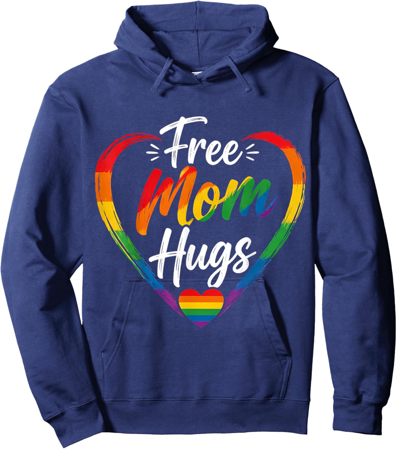 Free Mom Hugs LGBTQIA+ Ally Pride Month Hoodie - Hoodie | Navy