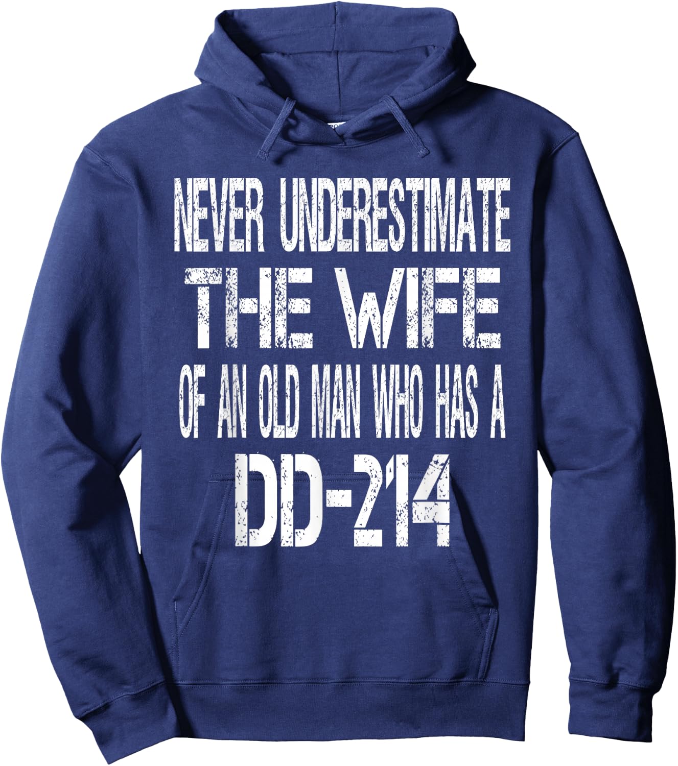 Vintage Military Veteran Wife DD214 Spouse Hoodie - Hoodie | Navy