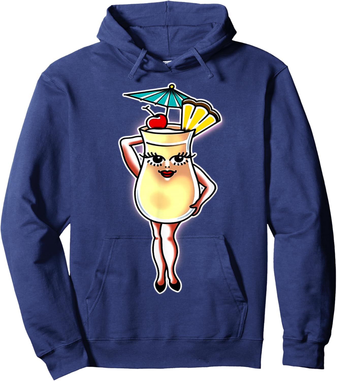 Pina Colada Pineapple Coconut Lady Drink Hoodie - Hoodie | Navy