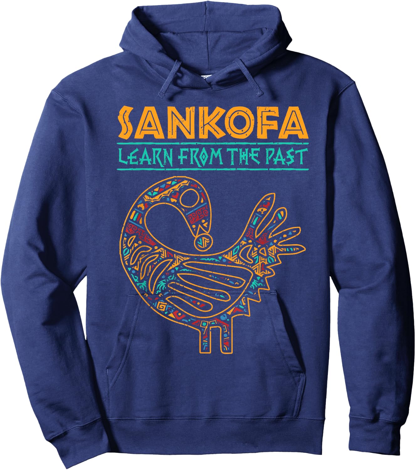 Black History Sankofa African Bird Juneteenth Hoodie - Hoodie | Navy