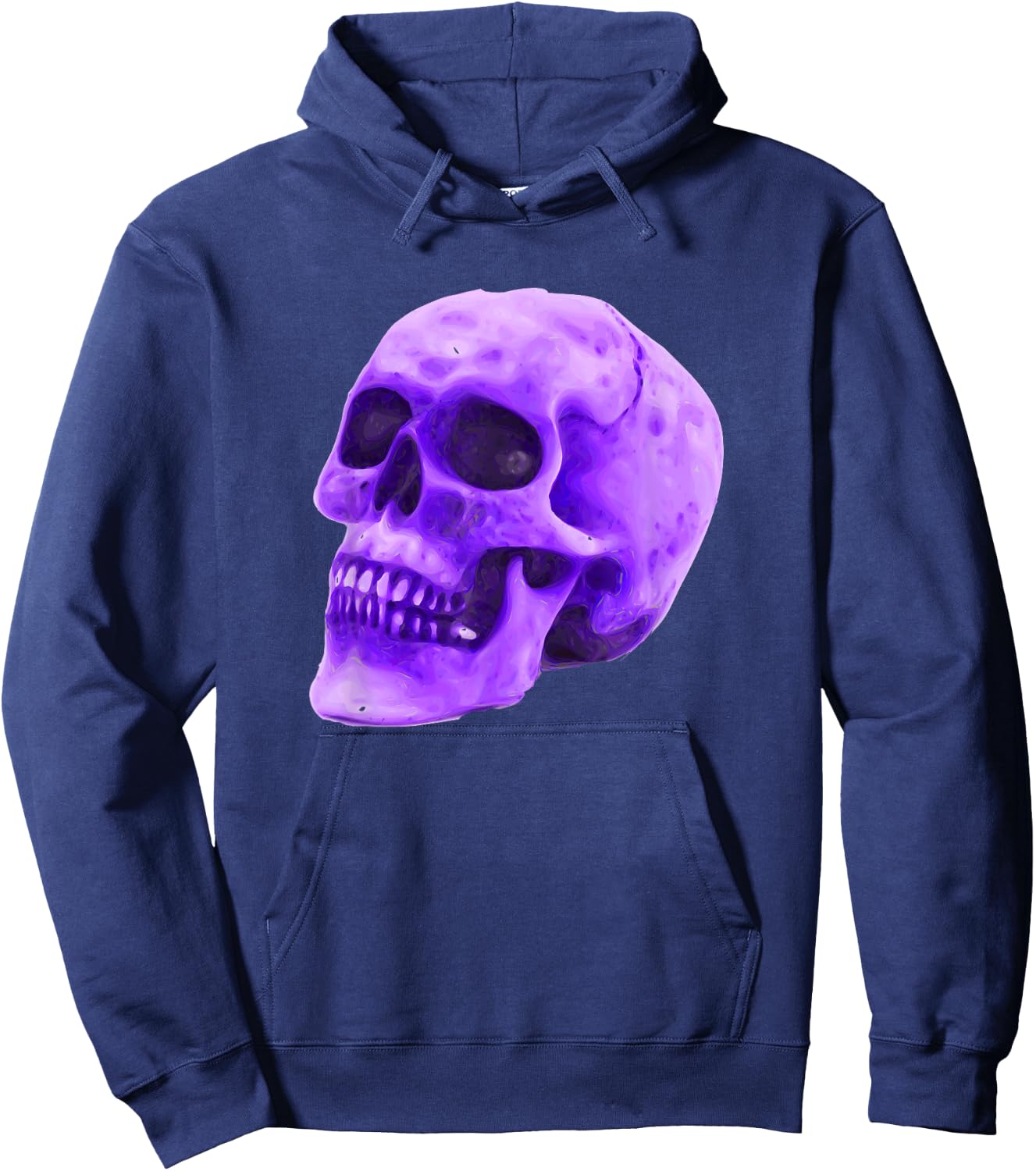 Purple Skull Biker Design Hoodie - Hoodie | Navy