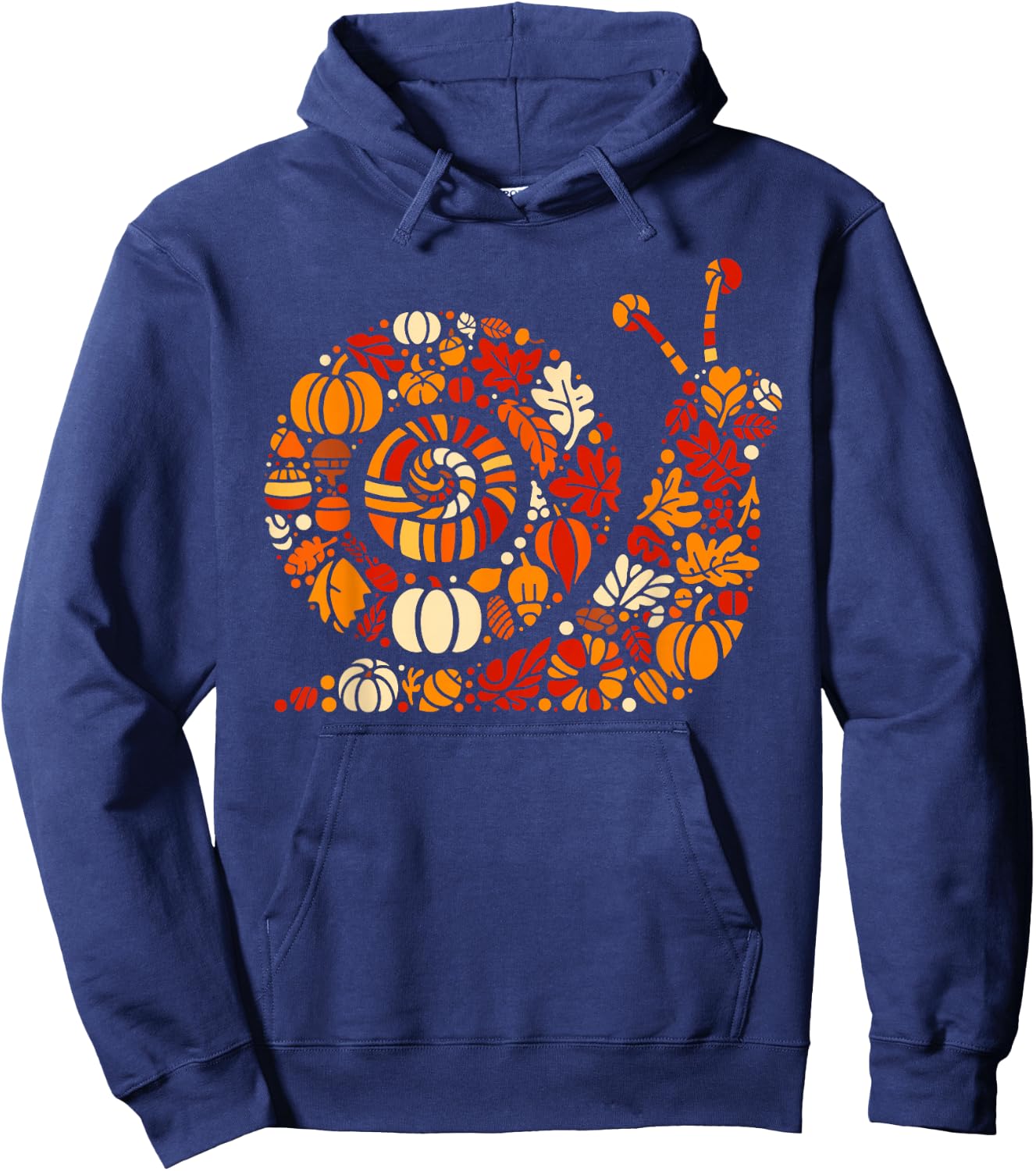 Autumn Pumpkin Fall Snail Thanksgiving Kids Hoodie - Hoodie | Navy