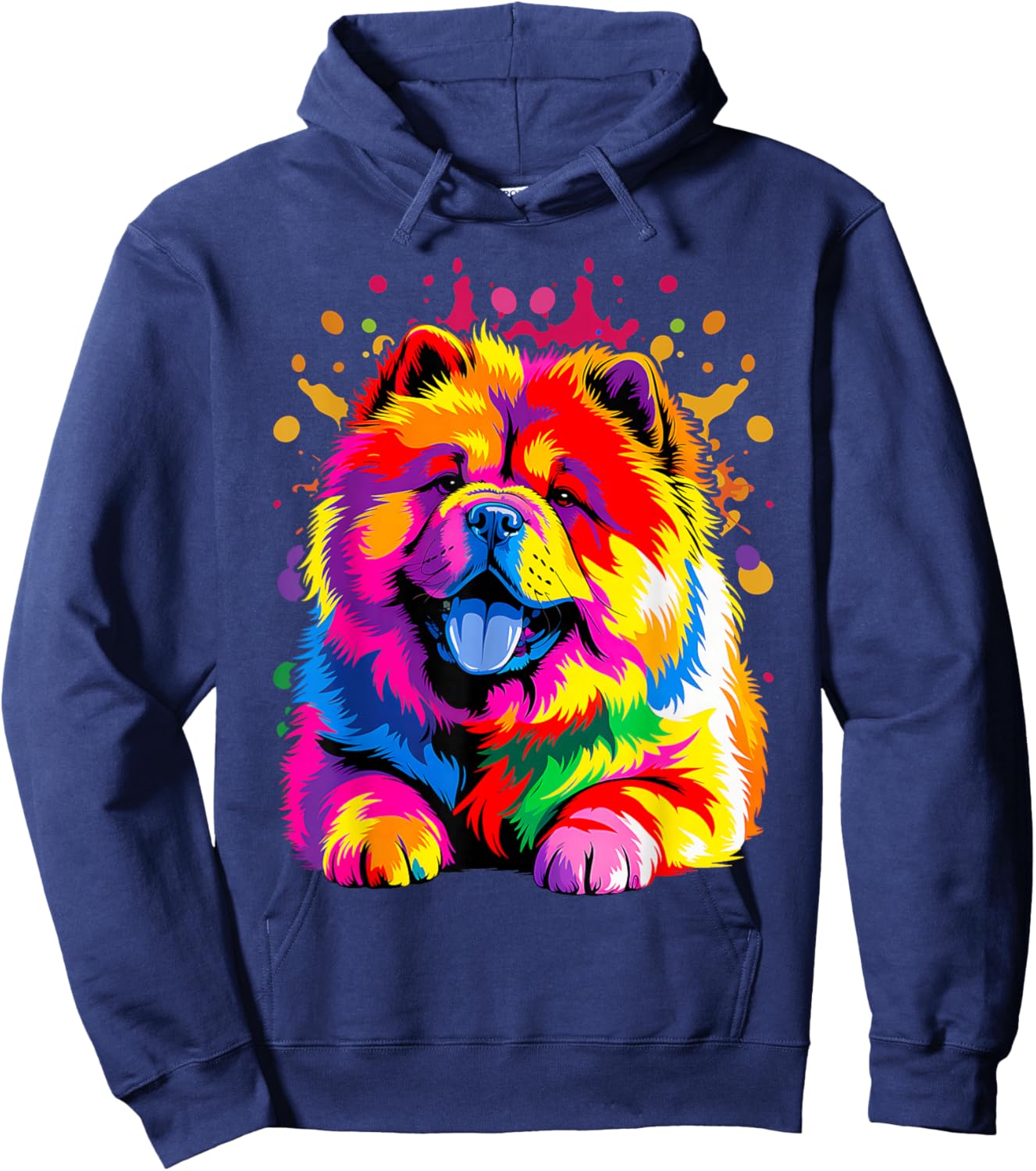 Watercolor Colorful Dogs Chow Chow Hoodie - Hoodie | Navy