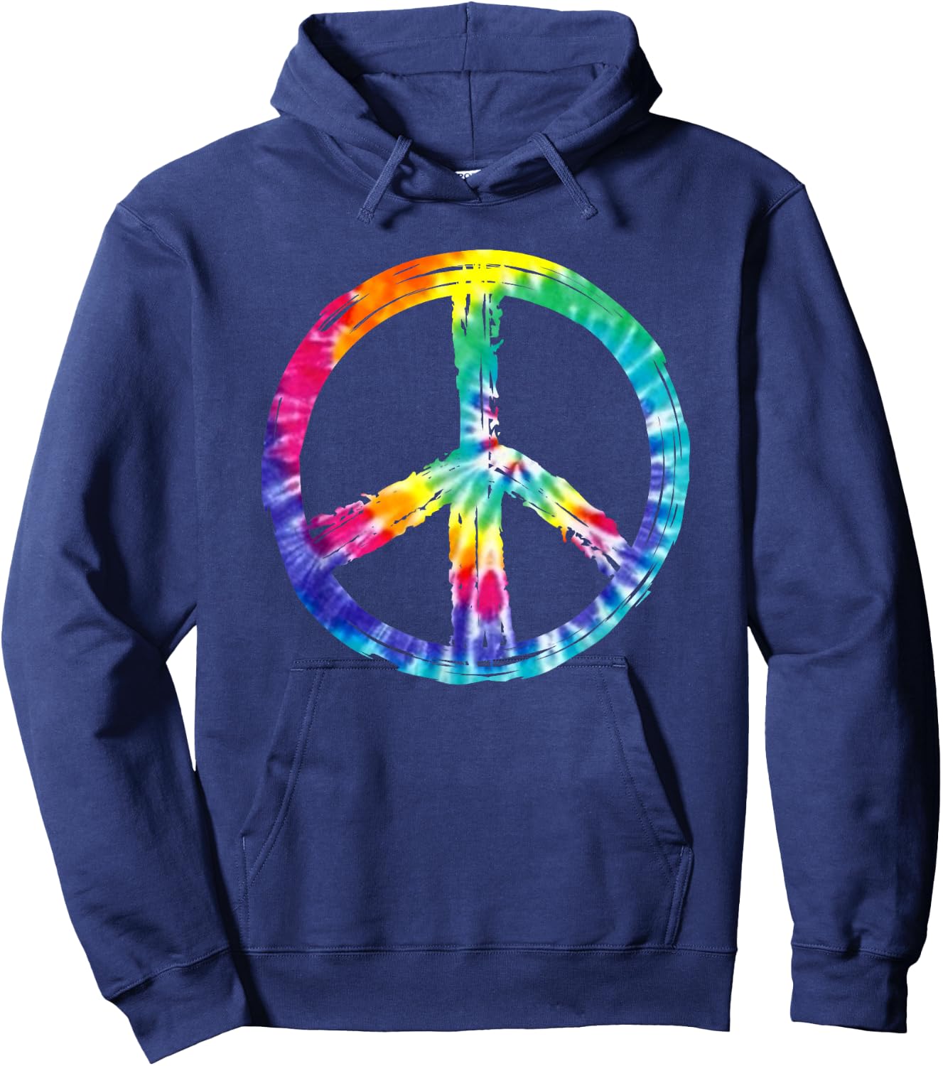Tye Dye Peace Sign T Shirt Hoodie - Hoodie | Navy
