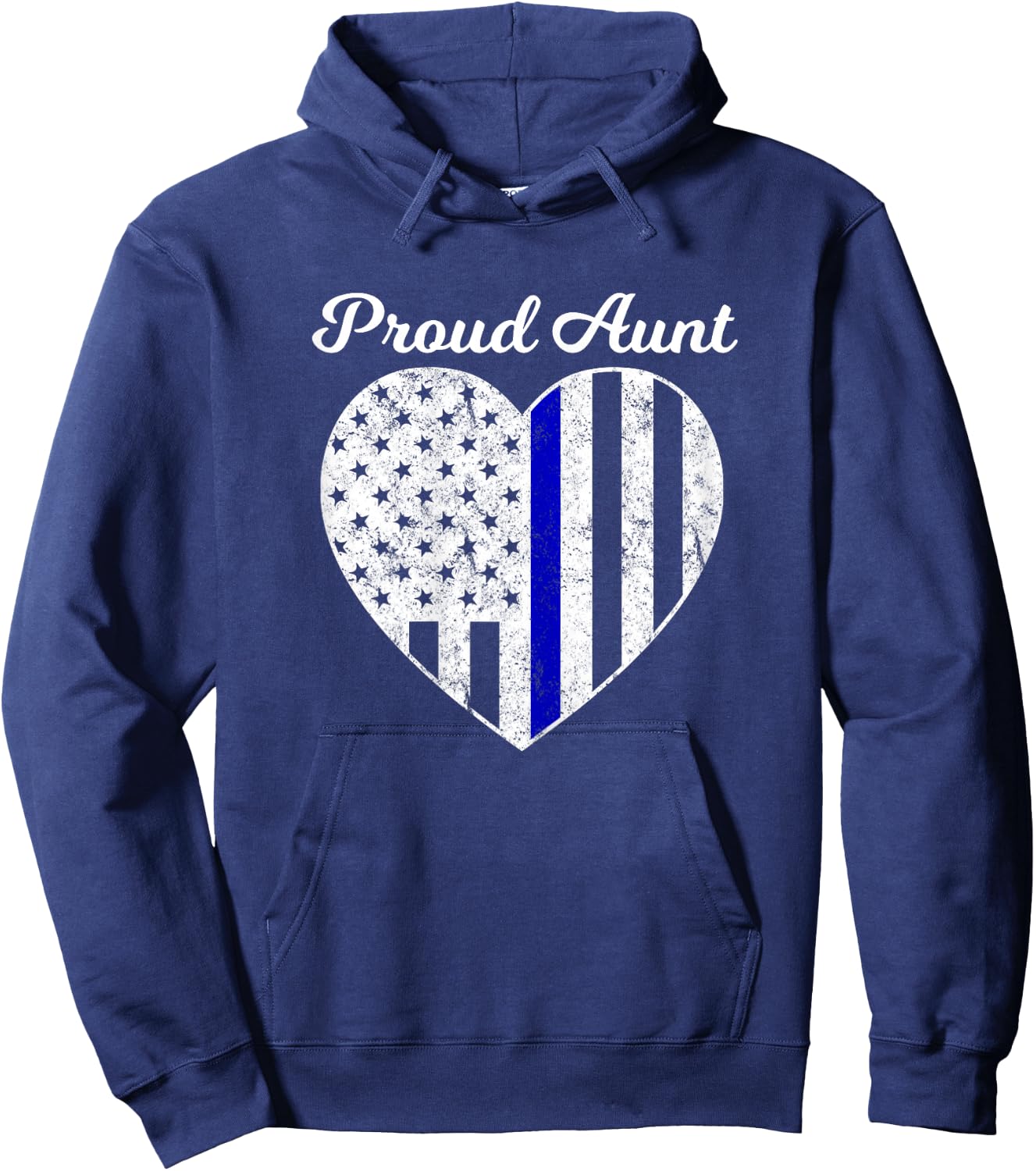 Proud Aunt of A Police Officer Thin Blue Line Hoodie - Hoodie | Navy