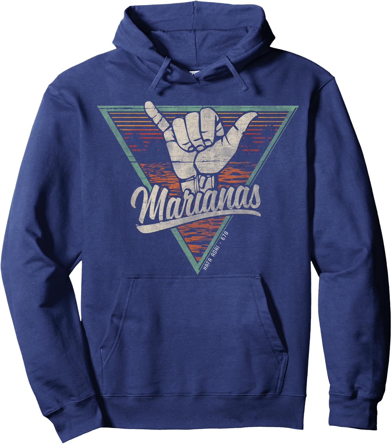 Retro Shaka Marianas Shirt - CNMI Hoodie - Hoodie | Navy