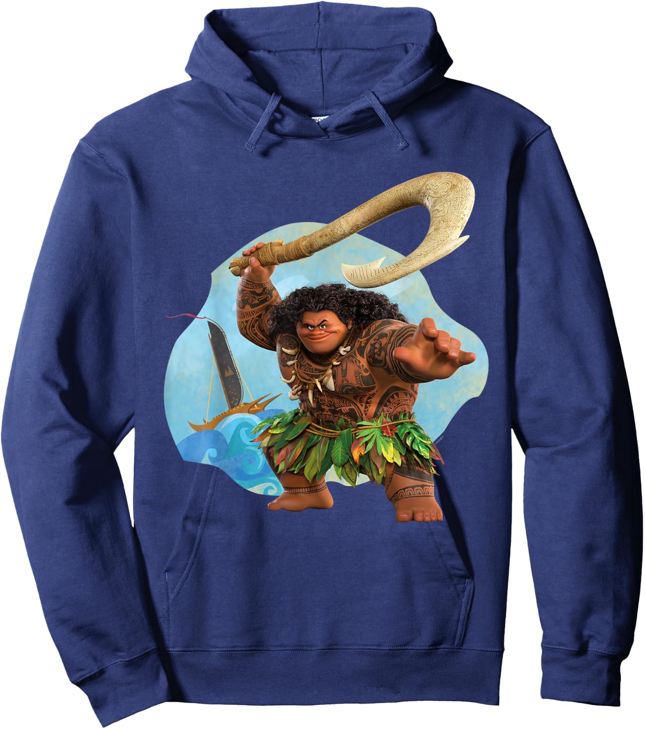 Disney Moana 2 Action Pose Maui with Fish Hook Hoodie - Hoodie | Navy