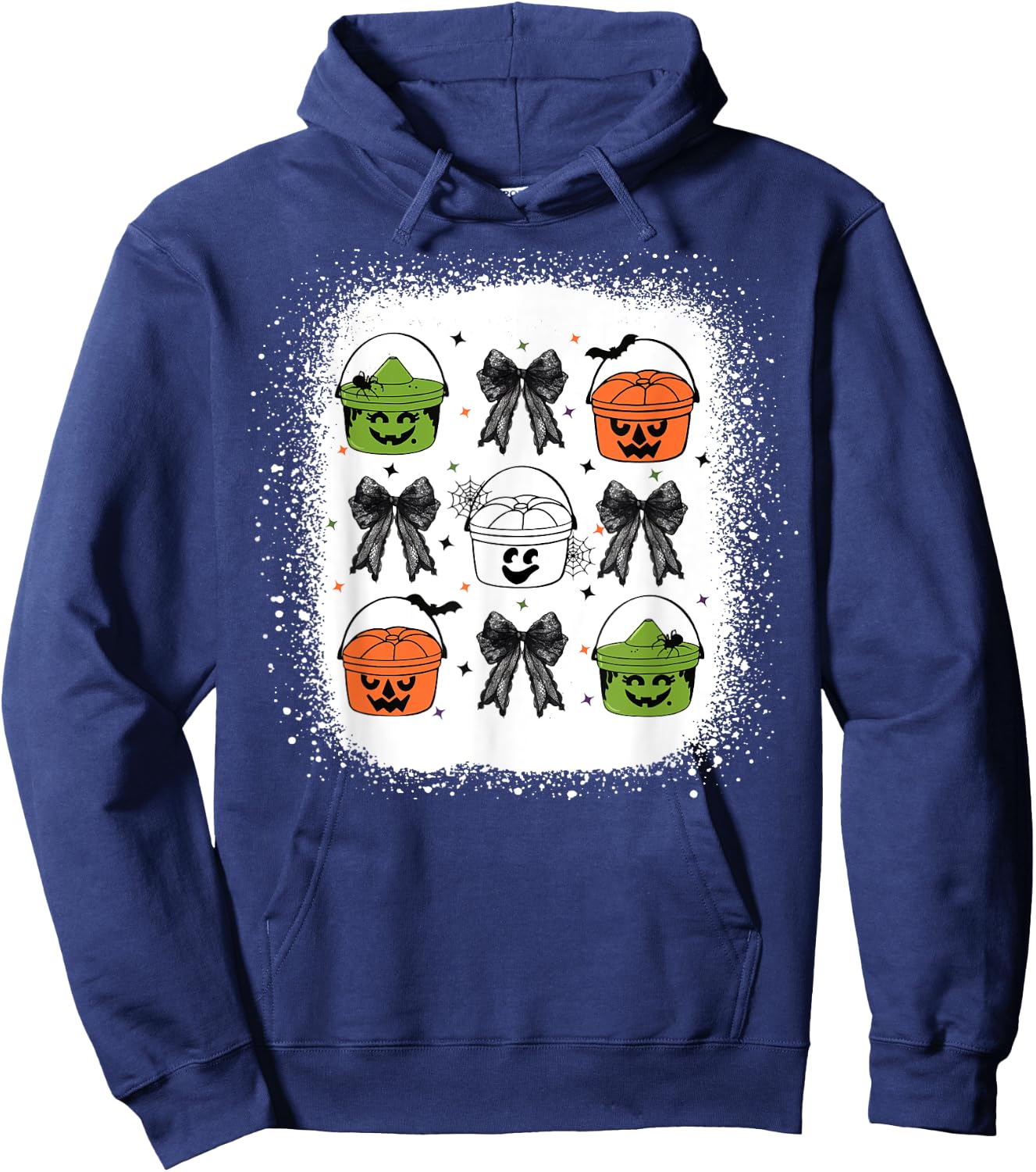 Chicken Nuggets Pumpkin Halloween 90's Vintage Hoodie - Hoodie | Navy