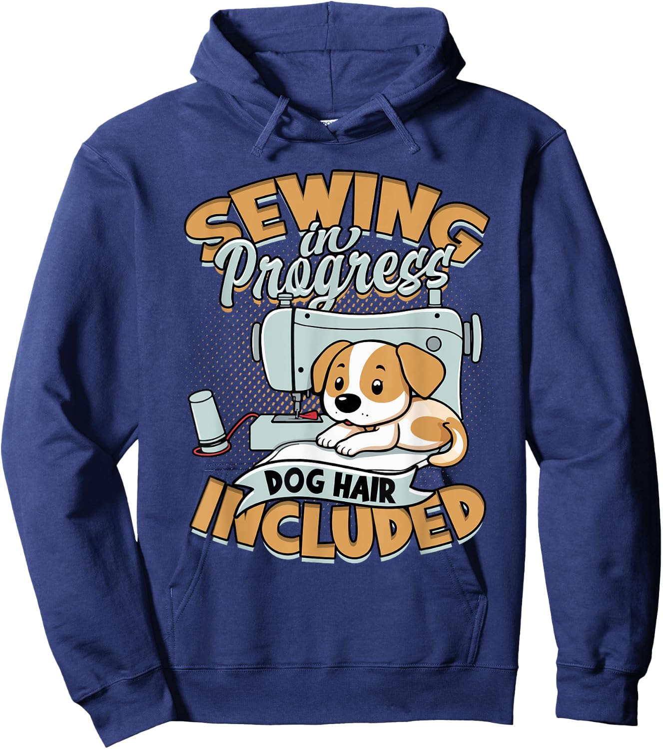 Sewing In Progress Dog Hair Included Hoodie - Hoodie | Navy