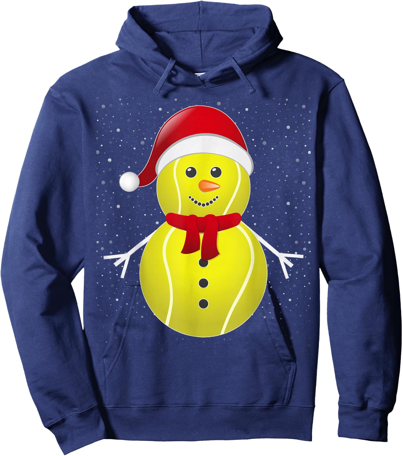 Tennis Ball Snowman Santa Hoodie - Hoodie | Navy