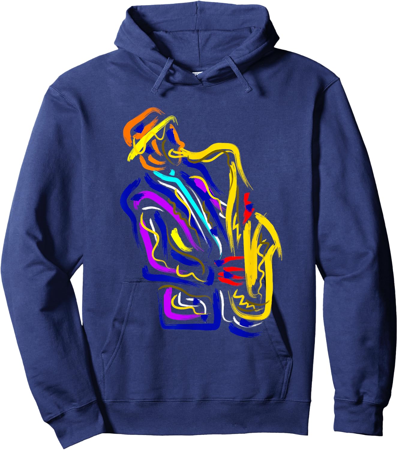 Saxophonist Jazz Musician Gift Saxophone Small Hoodie - Hoodie | Navy
