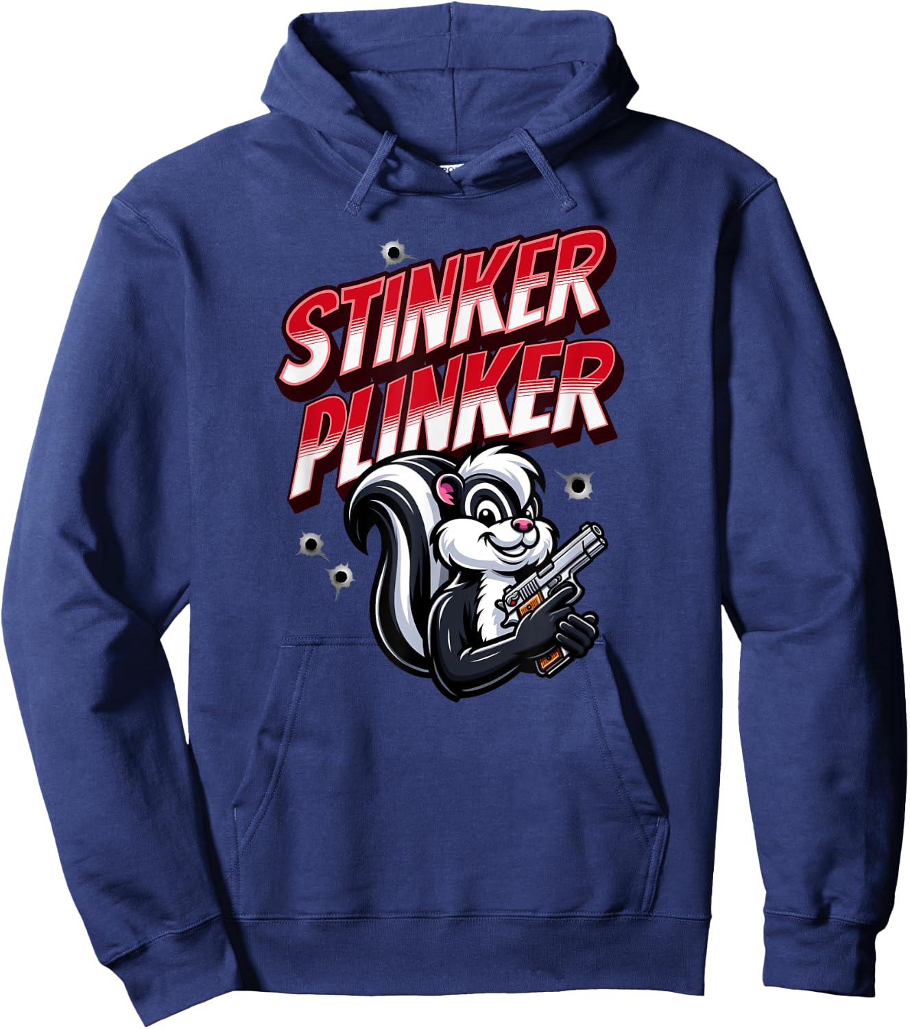 Stinker Plinker - Skunk Handgun Shootist Hoodie - Hoodie | Navy