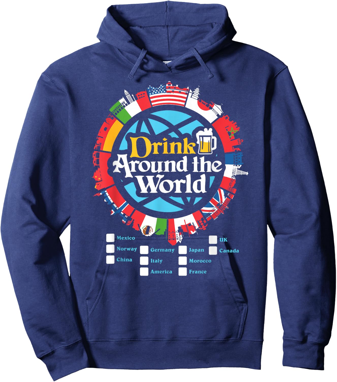 Adult Vacation Drinking Showcase Hoodie - Hoodie | Navy