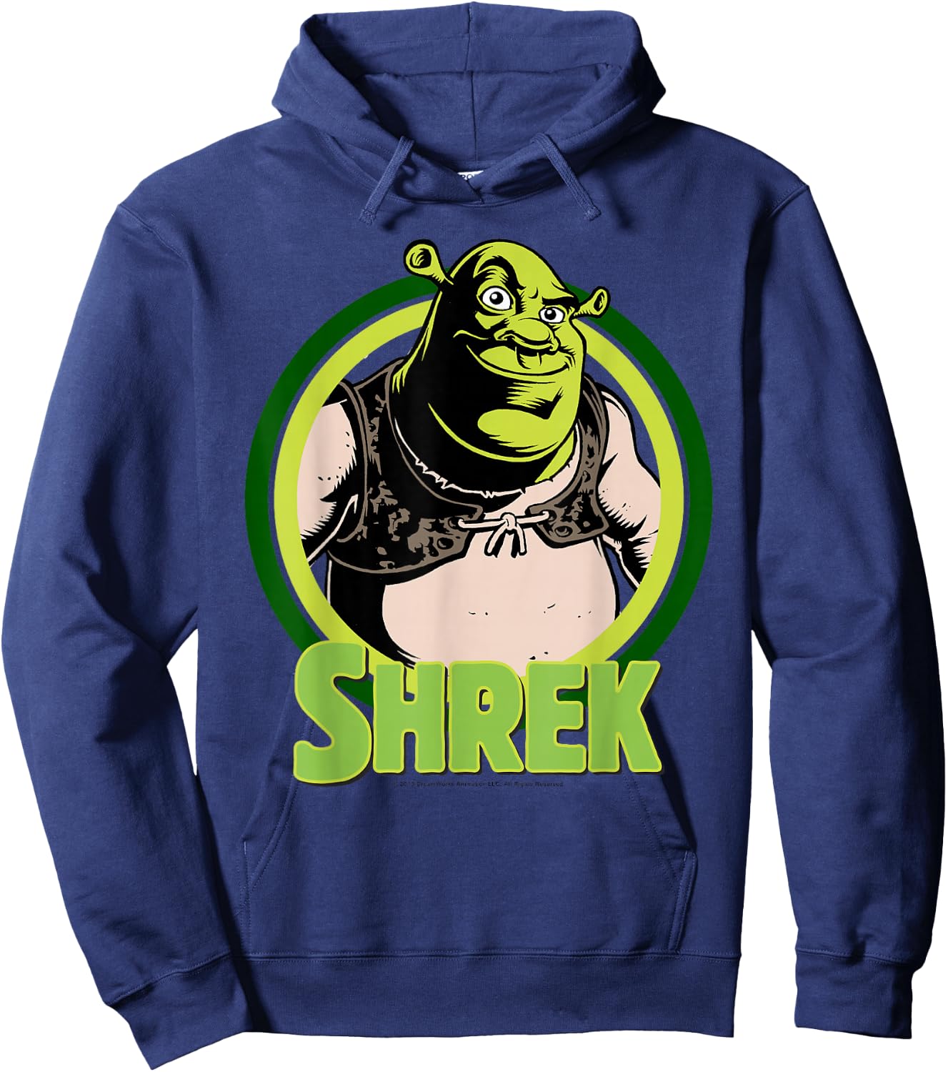 Shrek in Circles Cartoon Portrait Logo Hoodie - Hoodie | Navy