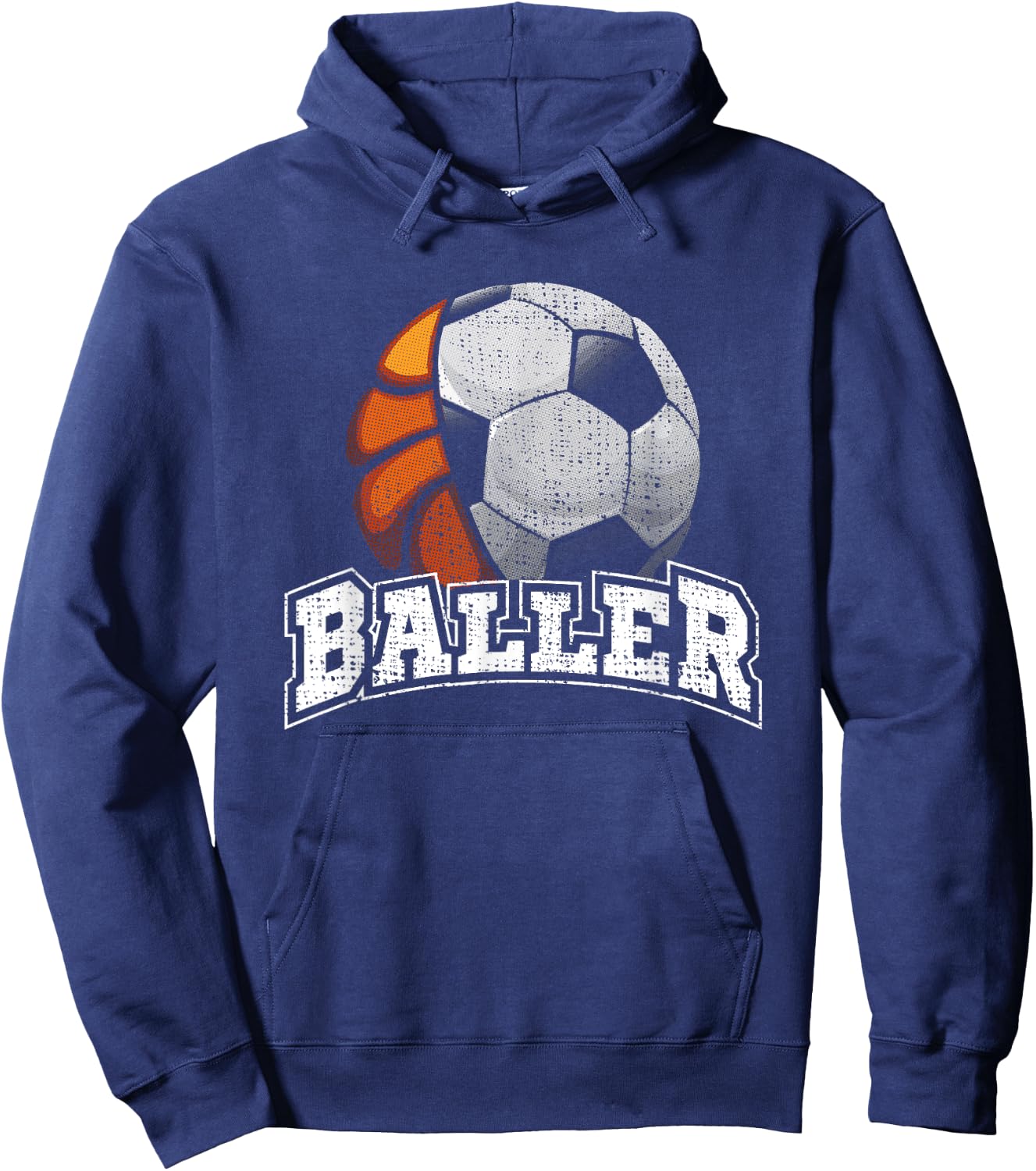 Basketball Soccer Funny Hoodie - Hoodie | Navy