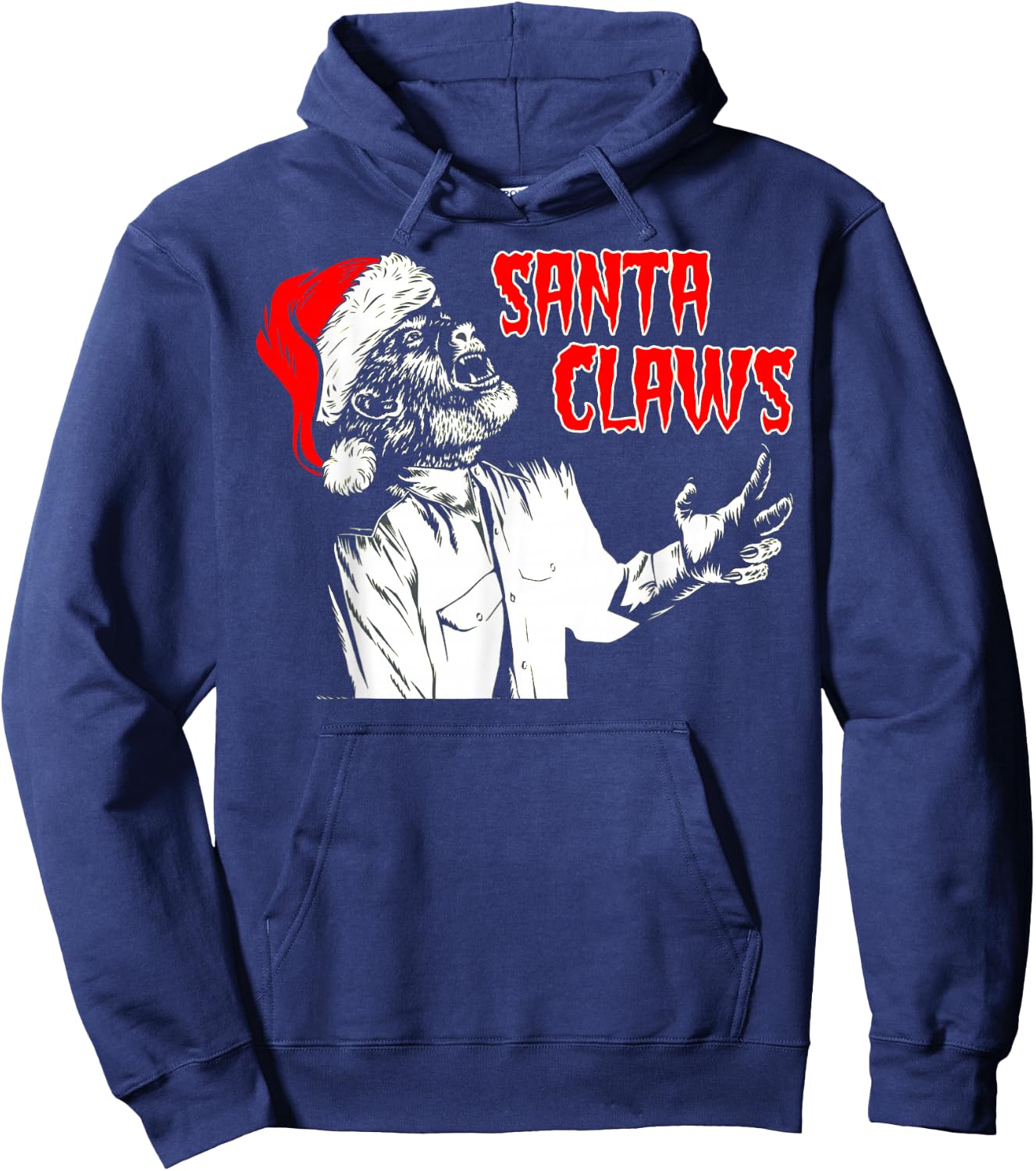 Universal Monsters Werewolf Santa Claws Hoodie - Hoodie | Navy