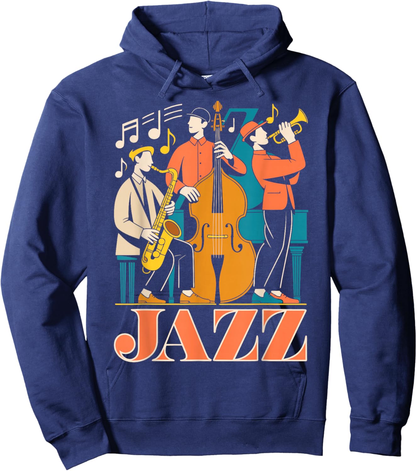 Jazz Trio Musician Play Jazz Hoodie - Hoodie | Navy