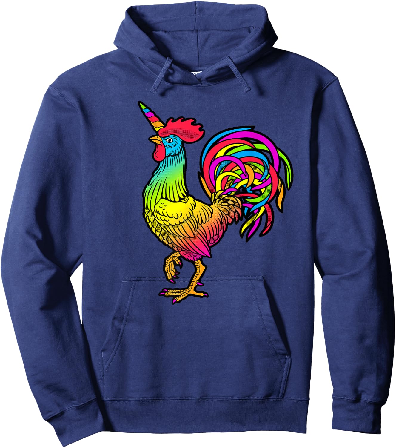 Chicken Unicorn Rainbow Rooster Graphic Hoodie - Hoodie | Navy