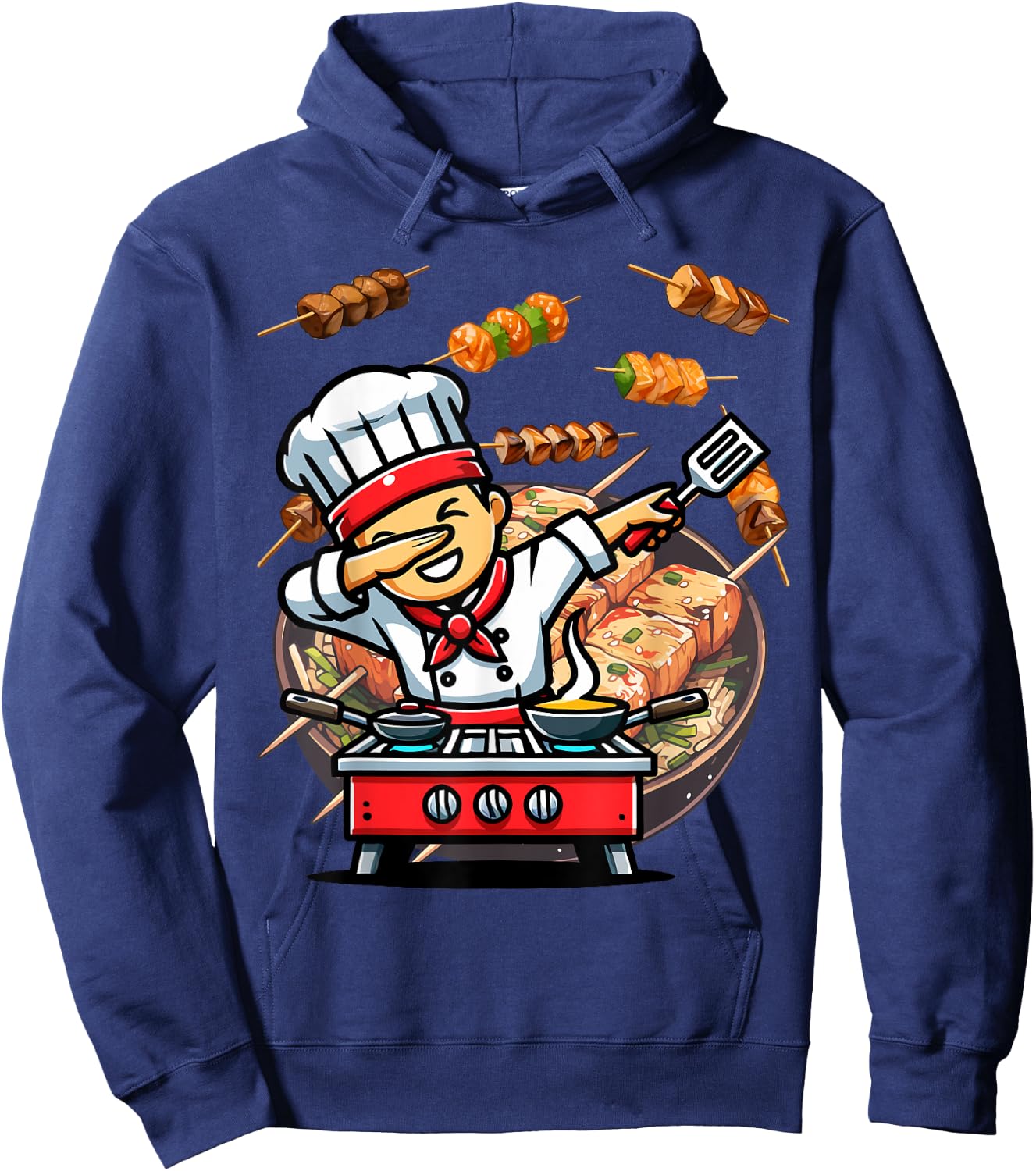 Dabbing Hibachi Chef Funny Hoodie - Hoodie | Navy