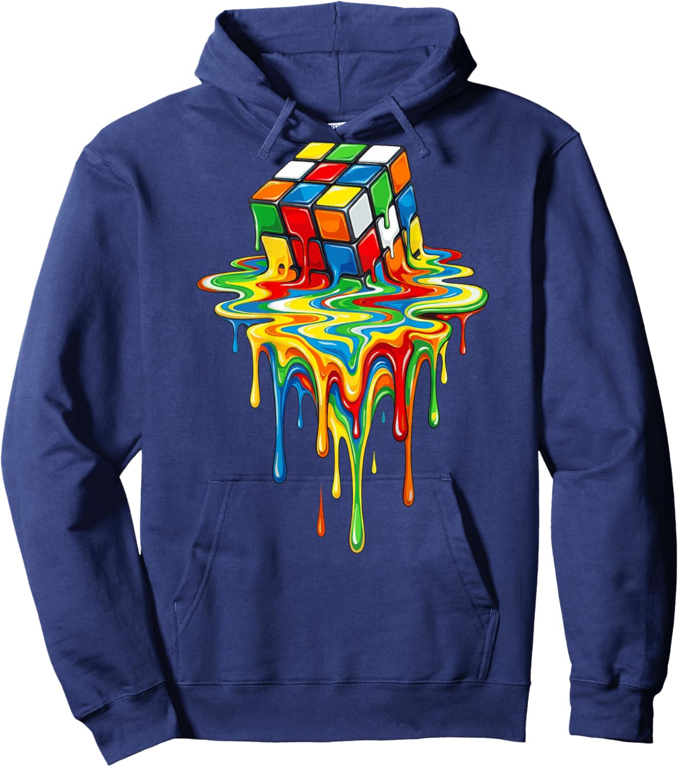 Rubic's Magic Melting Cube Liquid Game, Vintage Hoodie - Hoodie | Navy