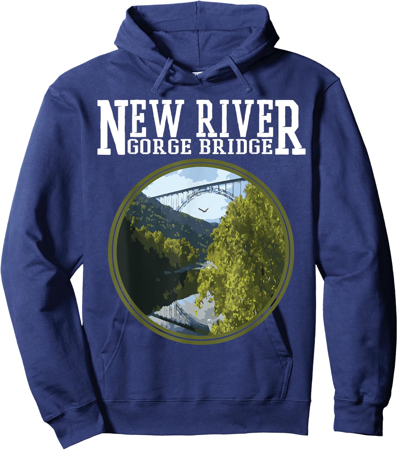 New River Gorge bridge West Virginia Hoodie - Hoodie | Navy