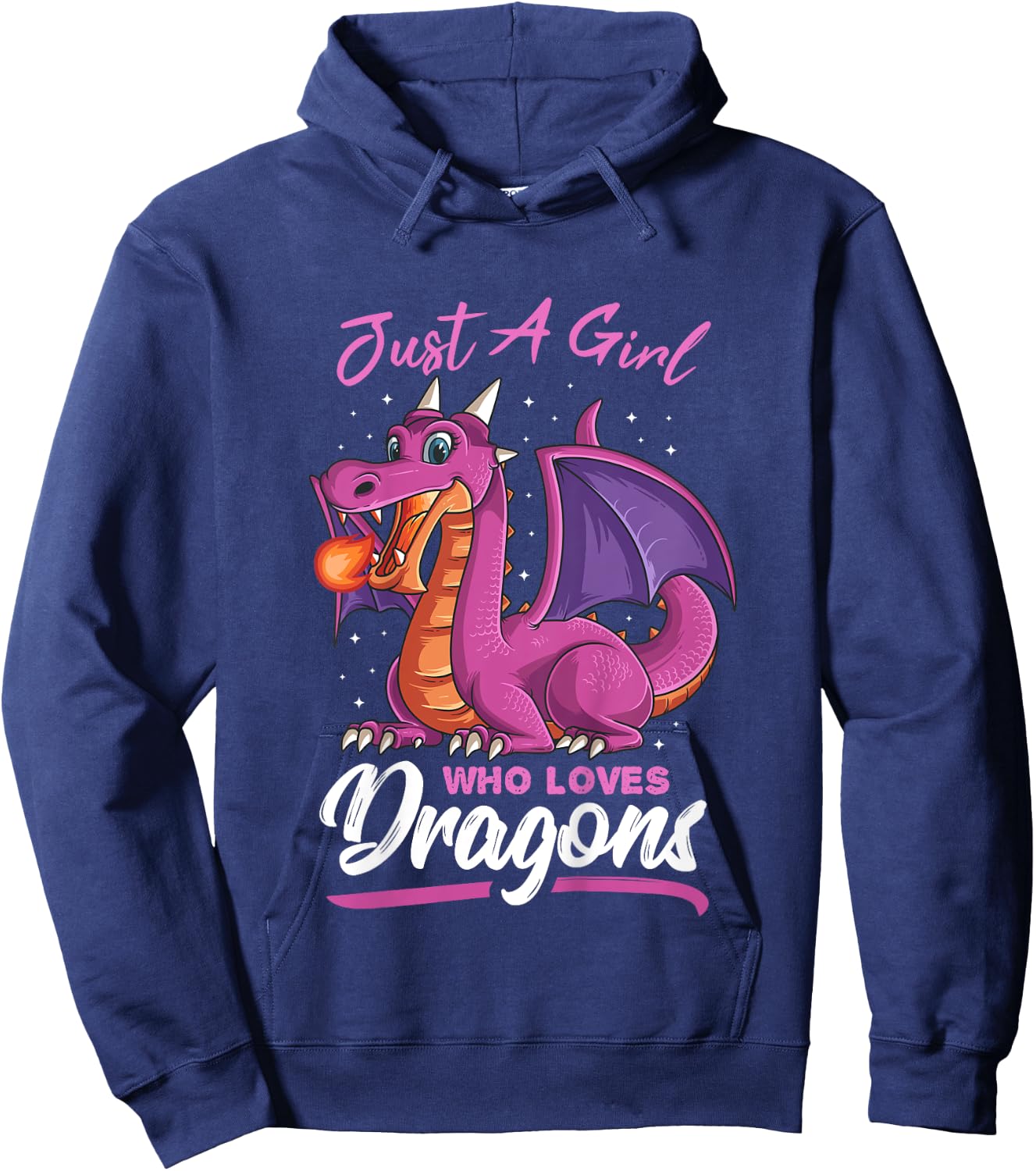 Just A Girl Who Loves Dragons Funny Dragon Gift Hoodie - Hoodie | Navy