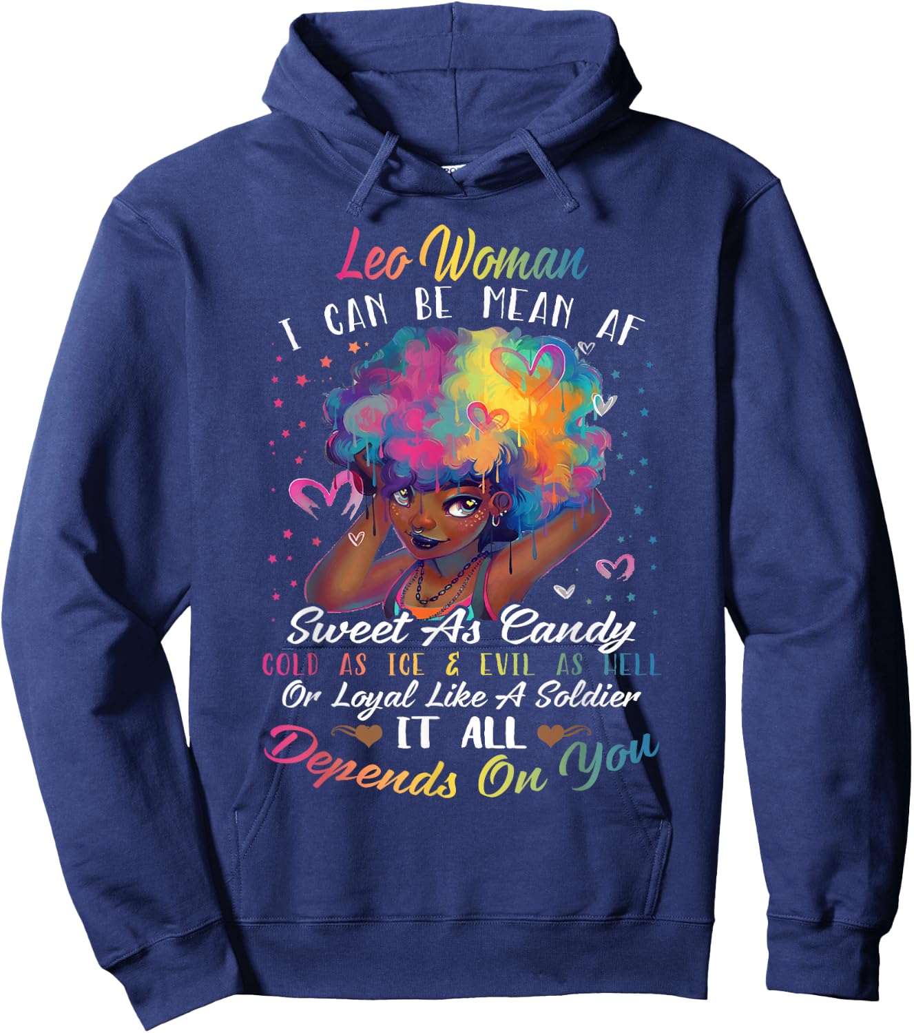 Leo woman T Shirt I'm A Leo Girl Shirt Hoodie - Hoodie | Navy