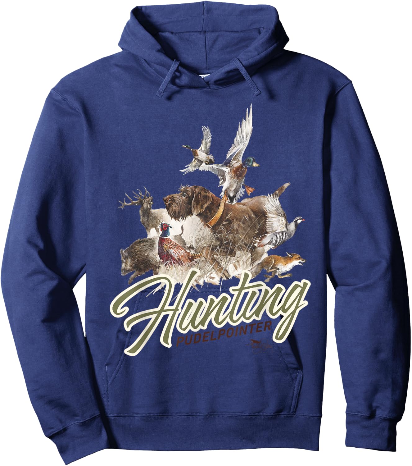 Pudelpointer Hunting Dog Men Women Girls Kids Hoodie - Hoodie | Navy