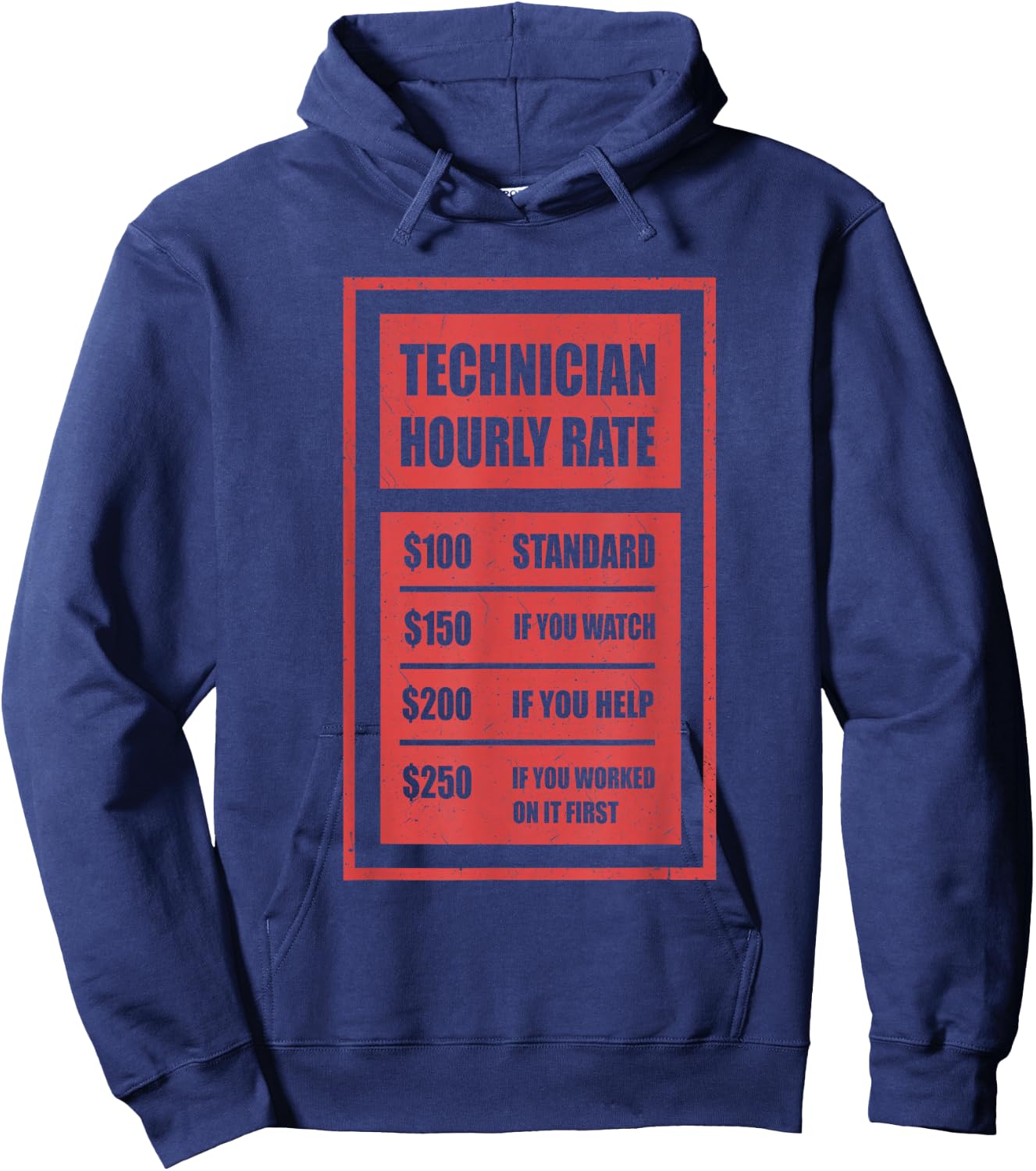 Technician Hourly Rate | Technician Hoodie - Hoodie | Navy