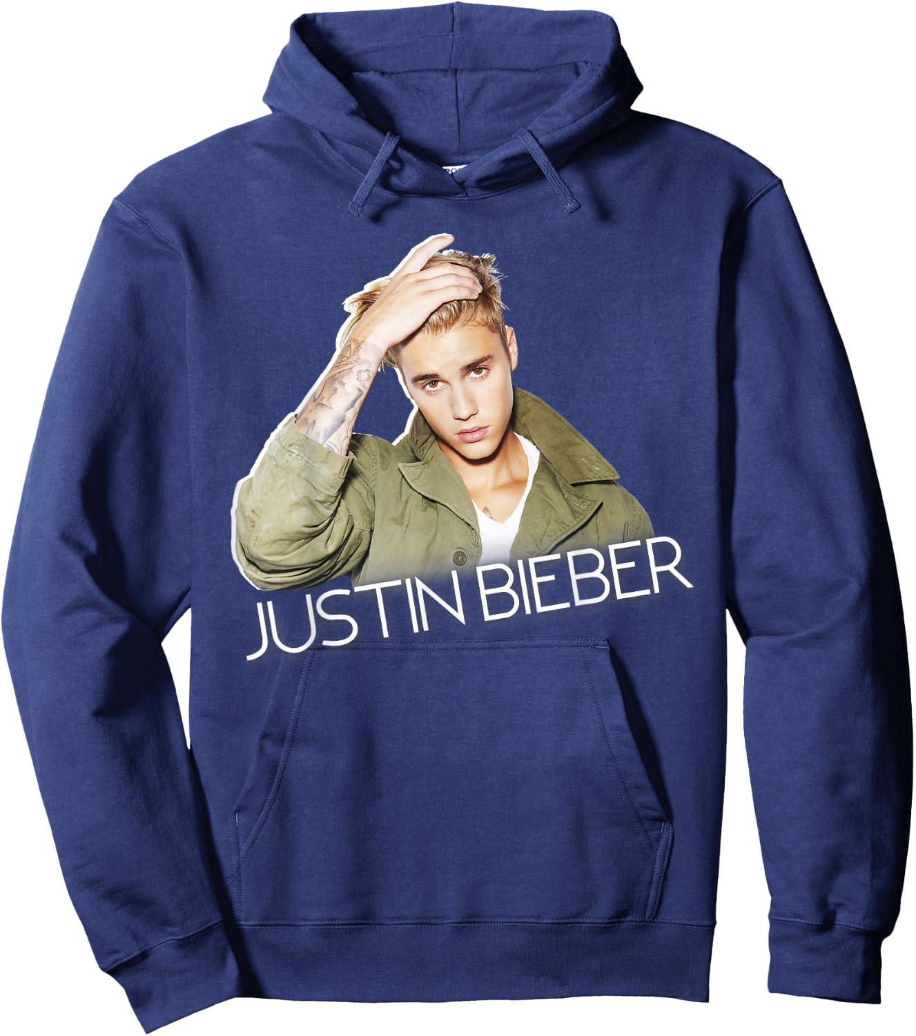 Justin Bieber Official Cut Out Jacket Small Hoodie - Hoodie | Navy
