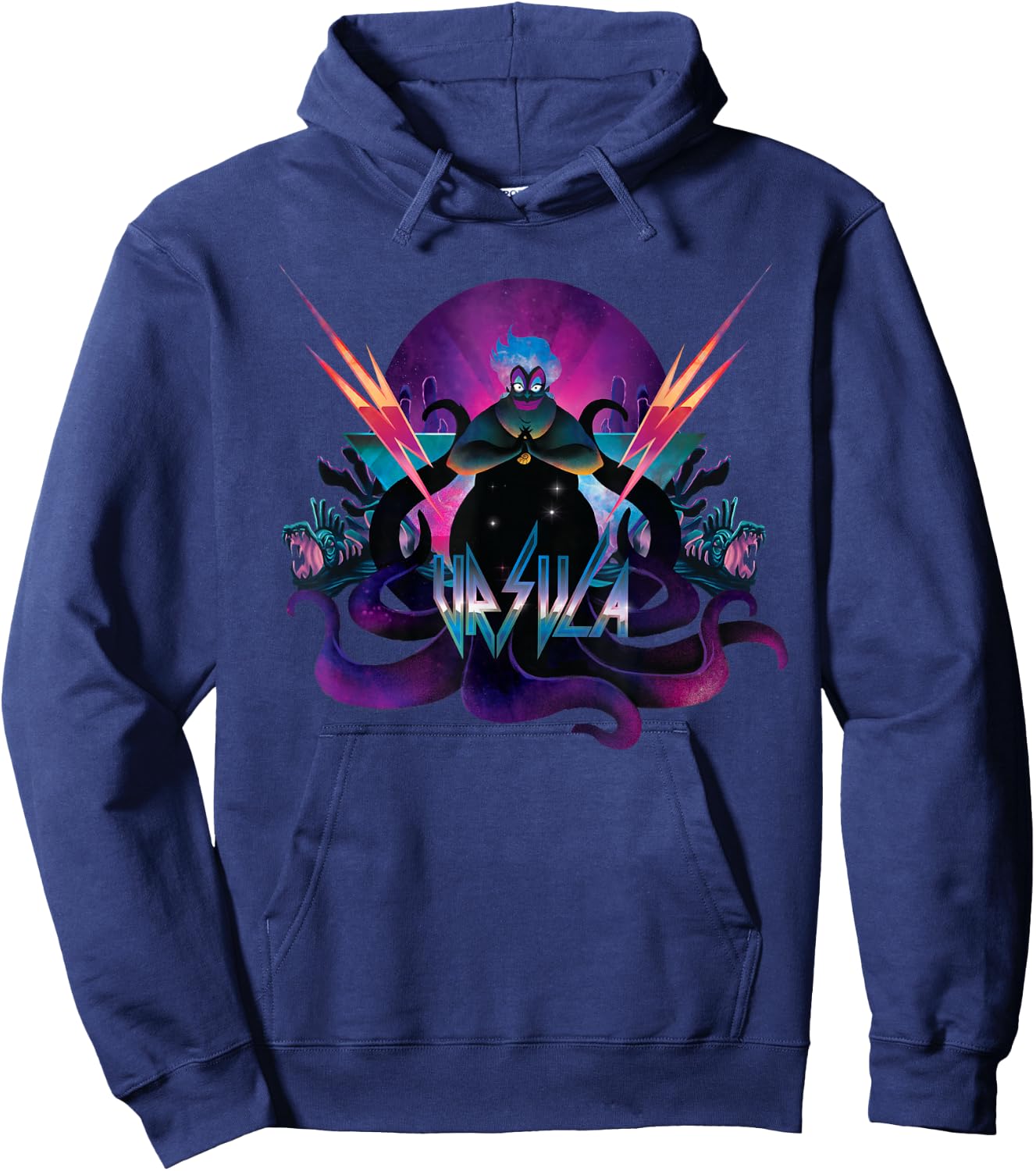Disney Villains Ursula 90s Rock Band Neon Hoodie - Hoodie | Navy