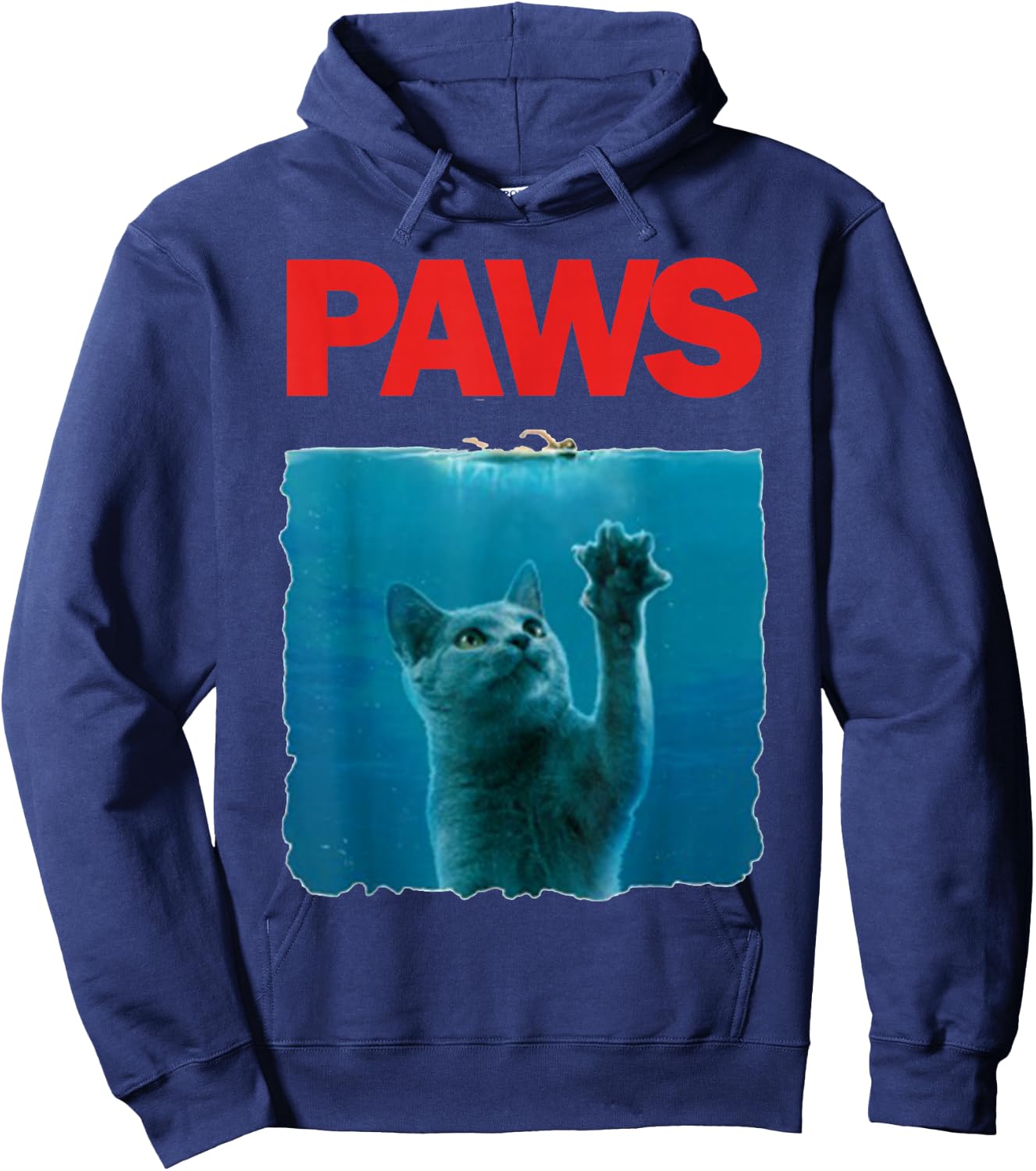 Paws Kitten Meow Parody Funny Cat Lover Gifts Hoodie - Hoodie | Navy