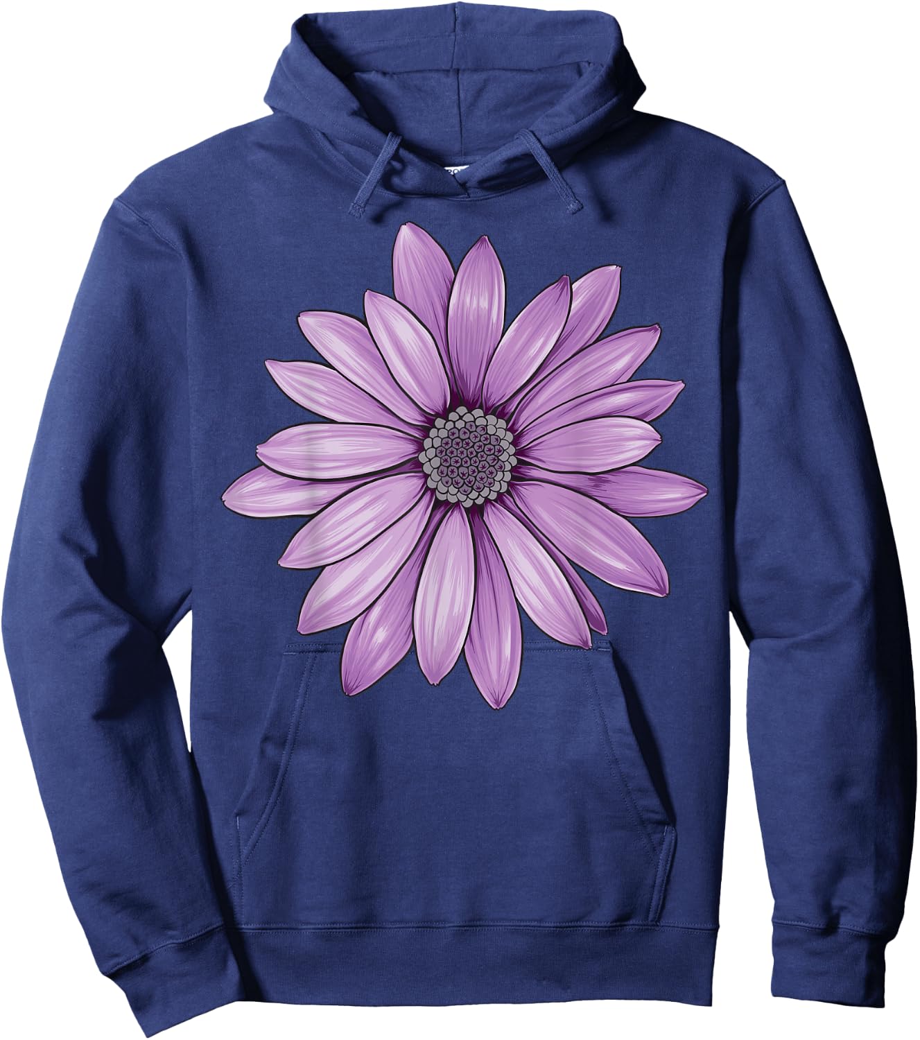 Purple Daisy Flower Hoodie - Hoodie | Navy