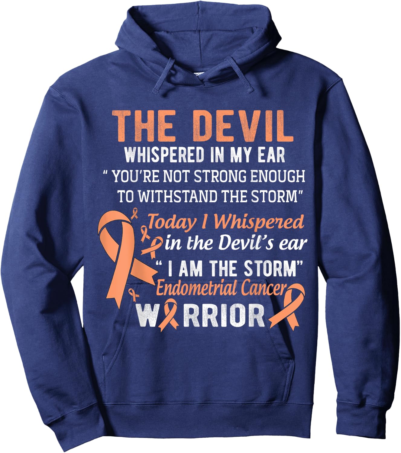 I am the Storm Endometrial Cancer Warrior Hoodie - Hoodie | Navy