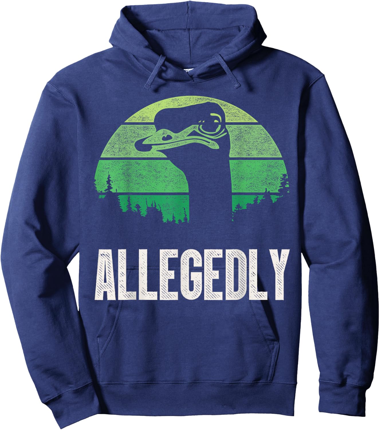 Allegedly Ostrich T Shirt Funny Bird Lover Hoodie - Hoodie | Navy