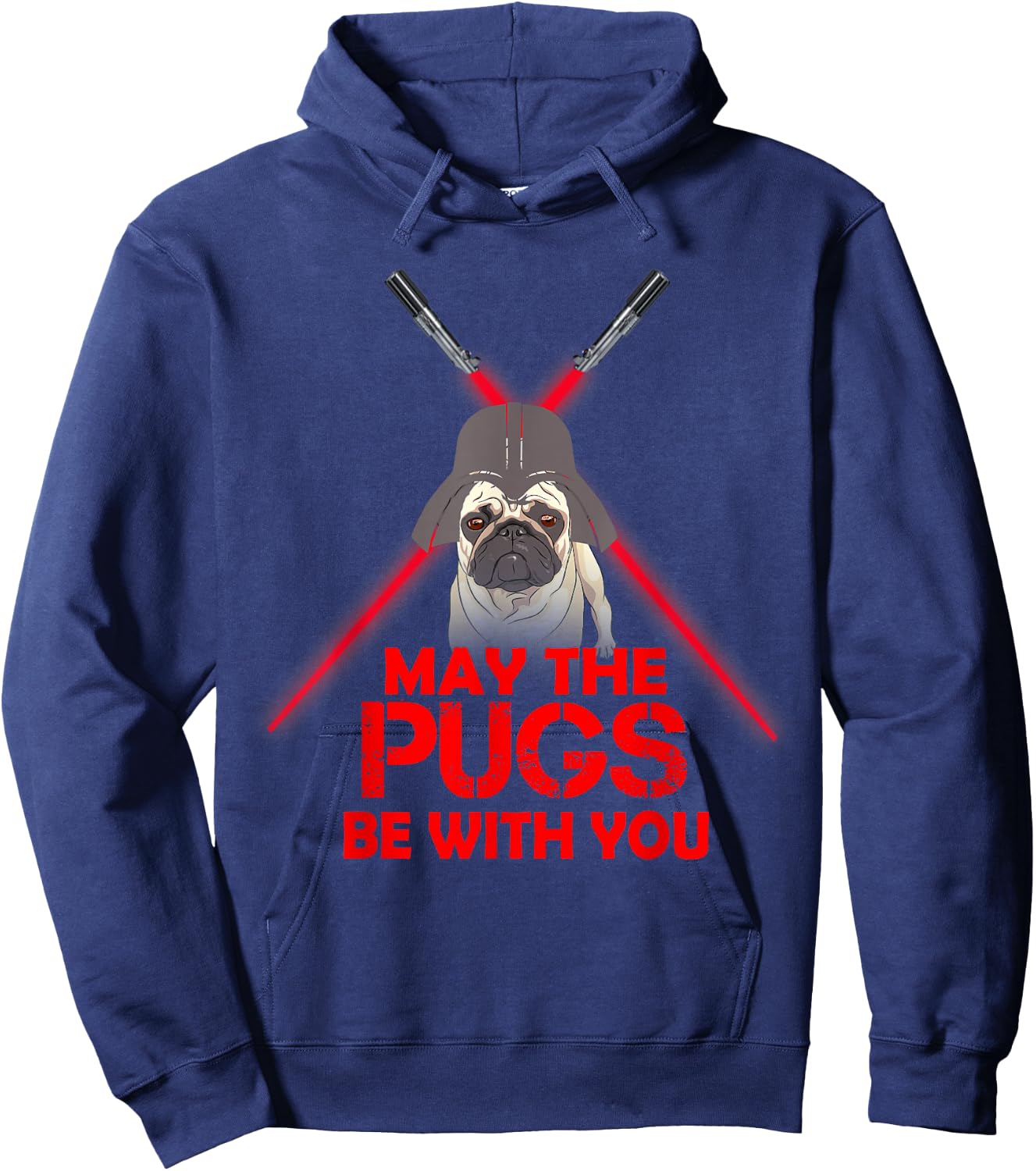 May The Pug Be With You Dog Lover Star Galaxy Hoodie - Hoodie | Navy