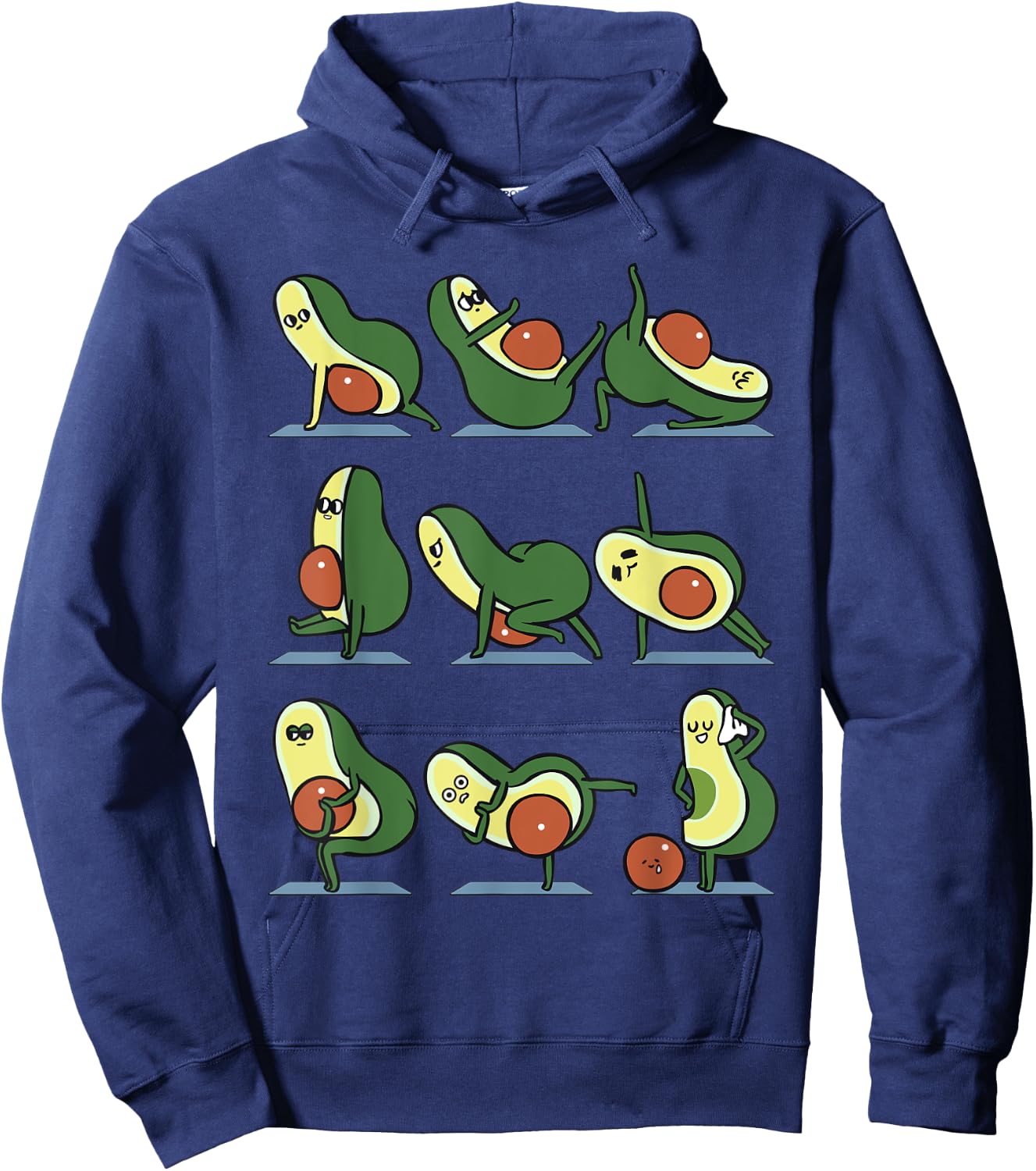 Avocado Yoga For A Flat Tummy Hoodie - Hoodie | Navy